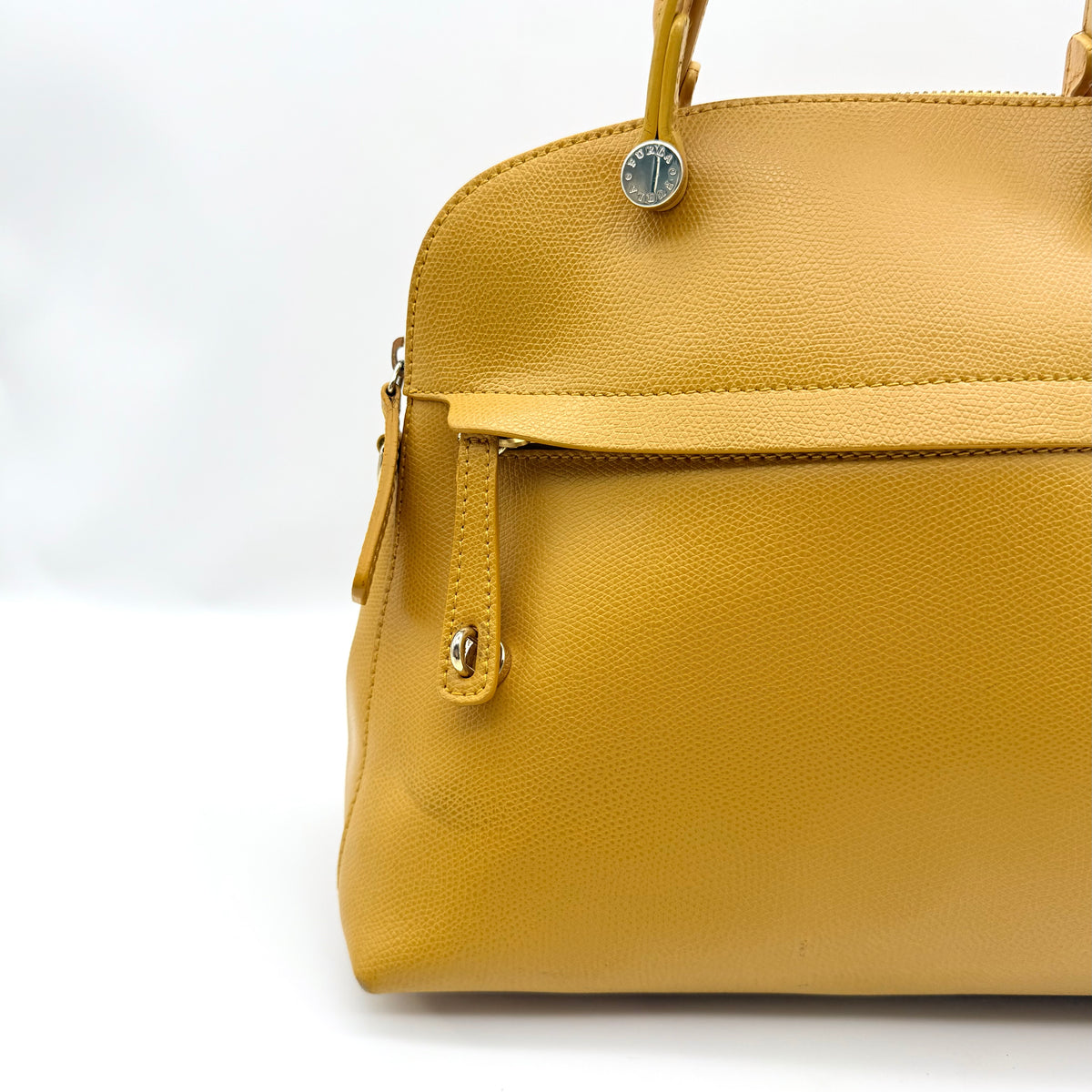 Furla 2Way Piper Dome Satchel Handbag Yellow