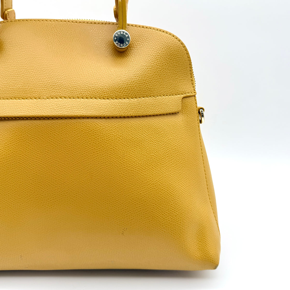 Furla 2Way Piper Dome Satchel Handbag Yellow