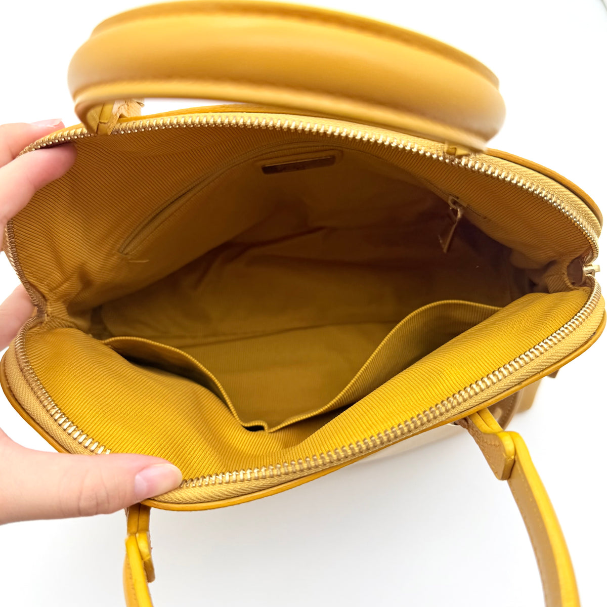 Furla 2Way Piper Dome Satchel Handbag Yellow