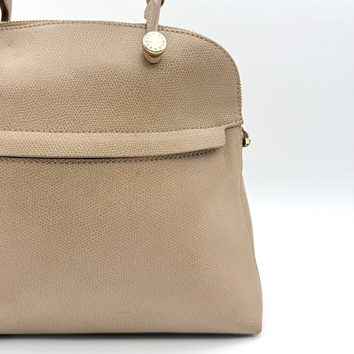 Furla 2Way Piper Dome Satchel Handbag Taupe