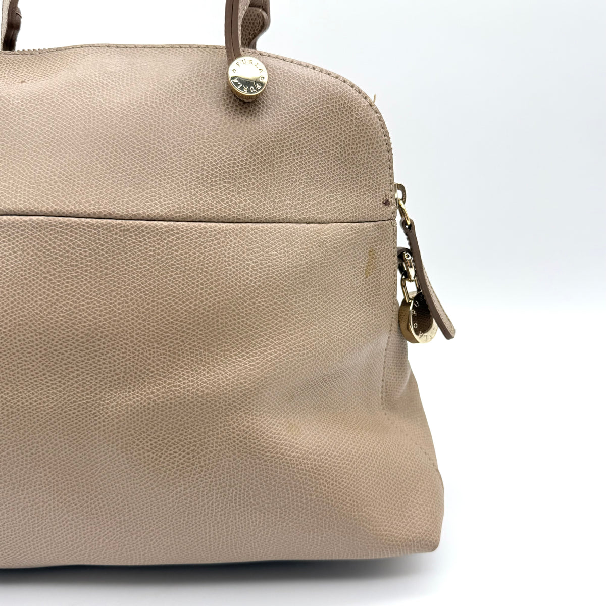 Furla 2Way Piper Dome Satchel Handbag Taupe