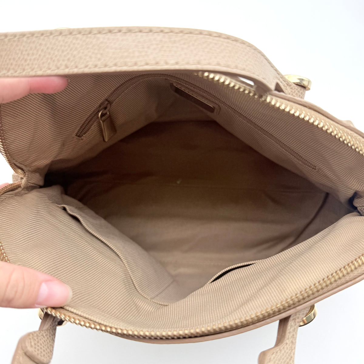 Furla 2Way Piper Dome Satchel Handbag Taupe