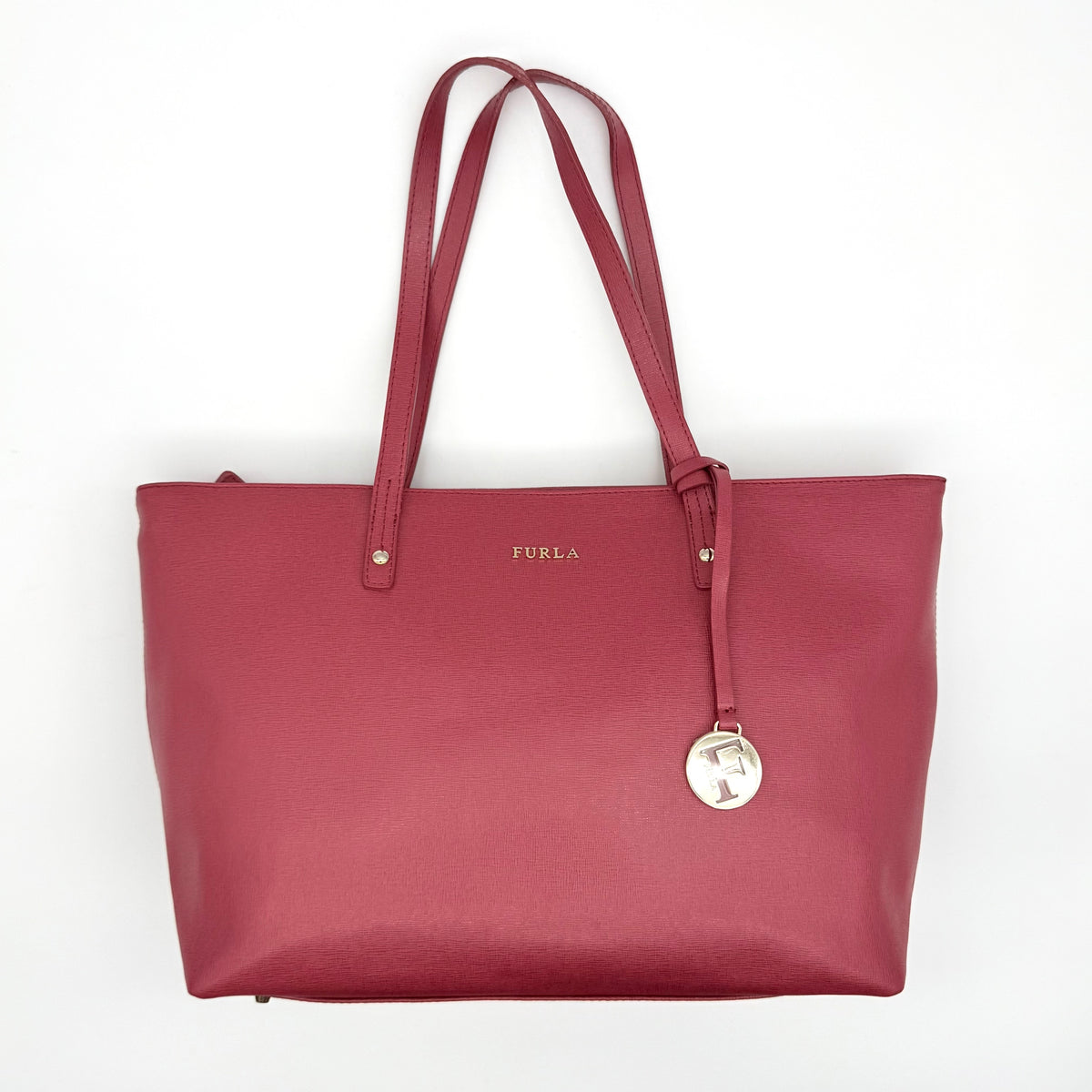 Furla Leather Tote Bag Red