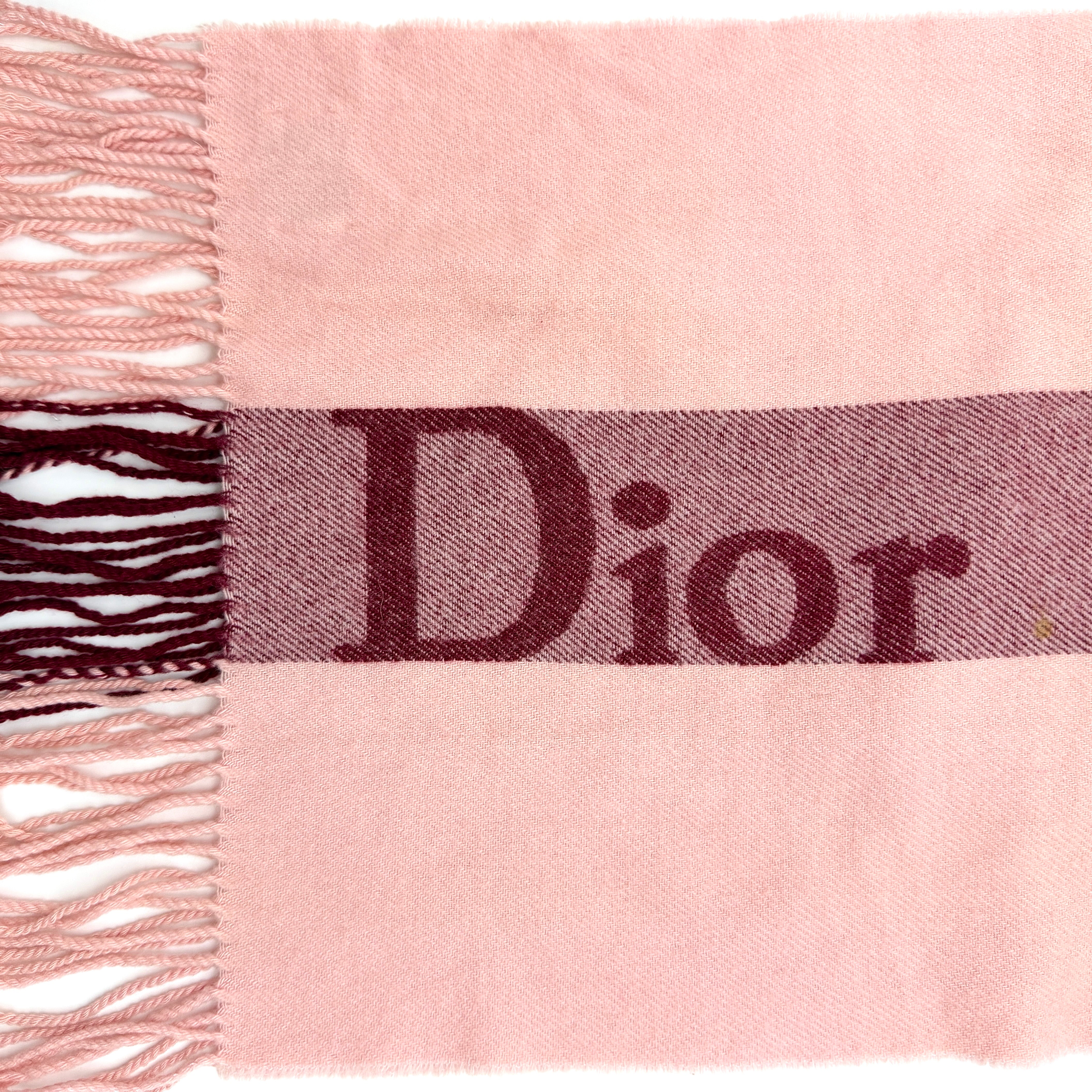 Dior Spell Out Logo Scarf Pink