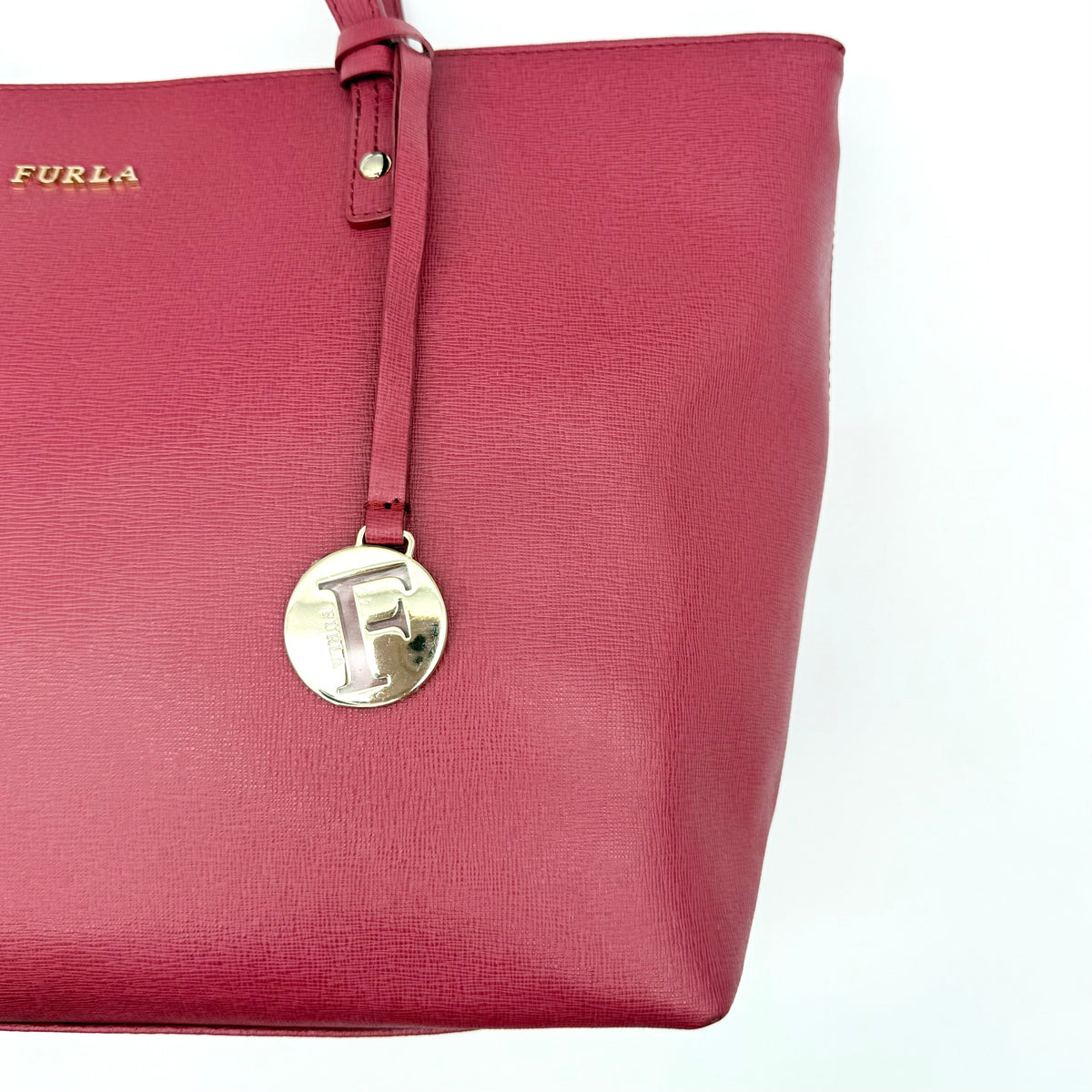 Furla Leather Tote Bag Red
