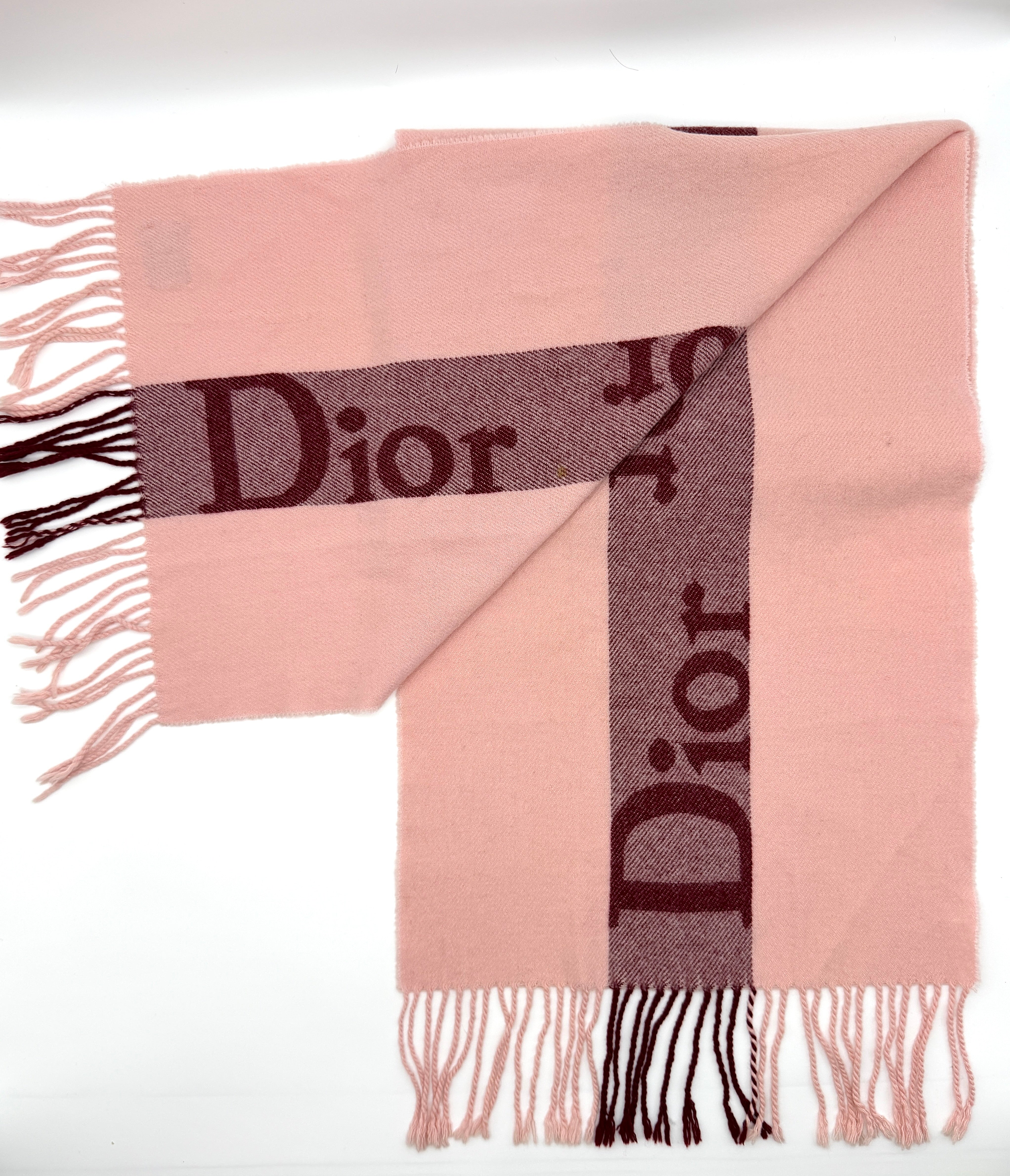 Dior Spell Out Logo Scarf Pink