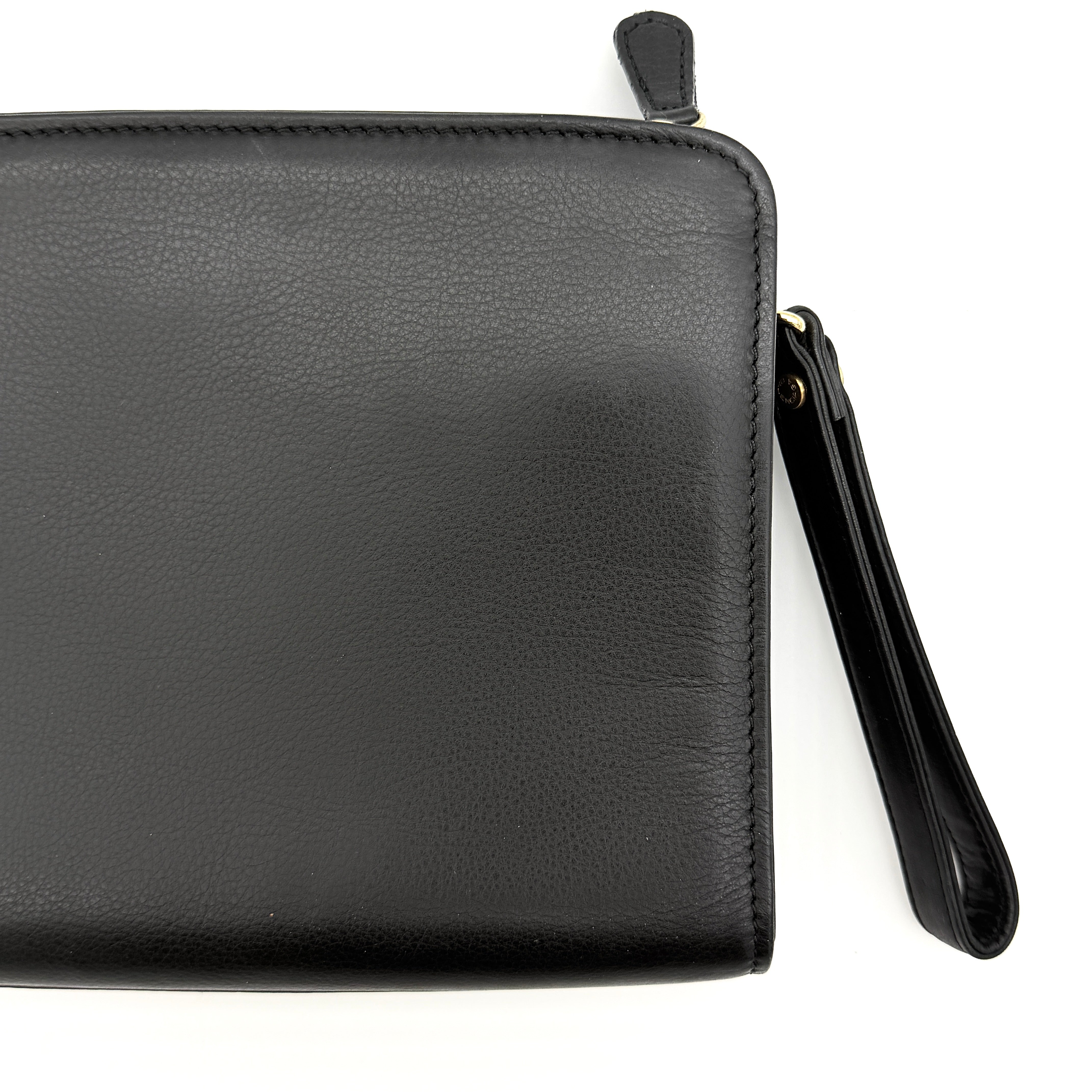 Balenciaga x ACE BB Logo Leather Clutch Bag Black