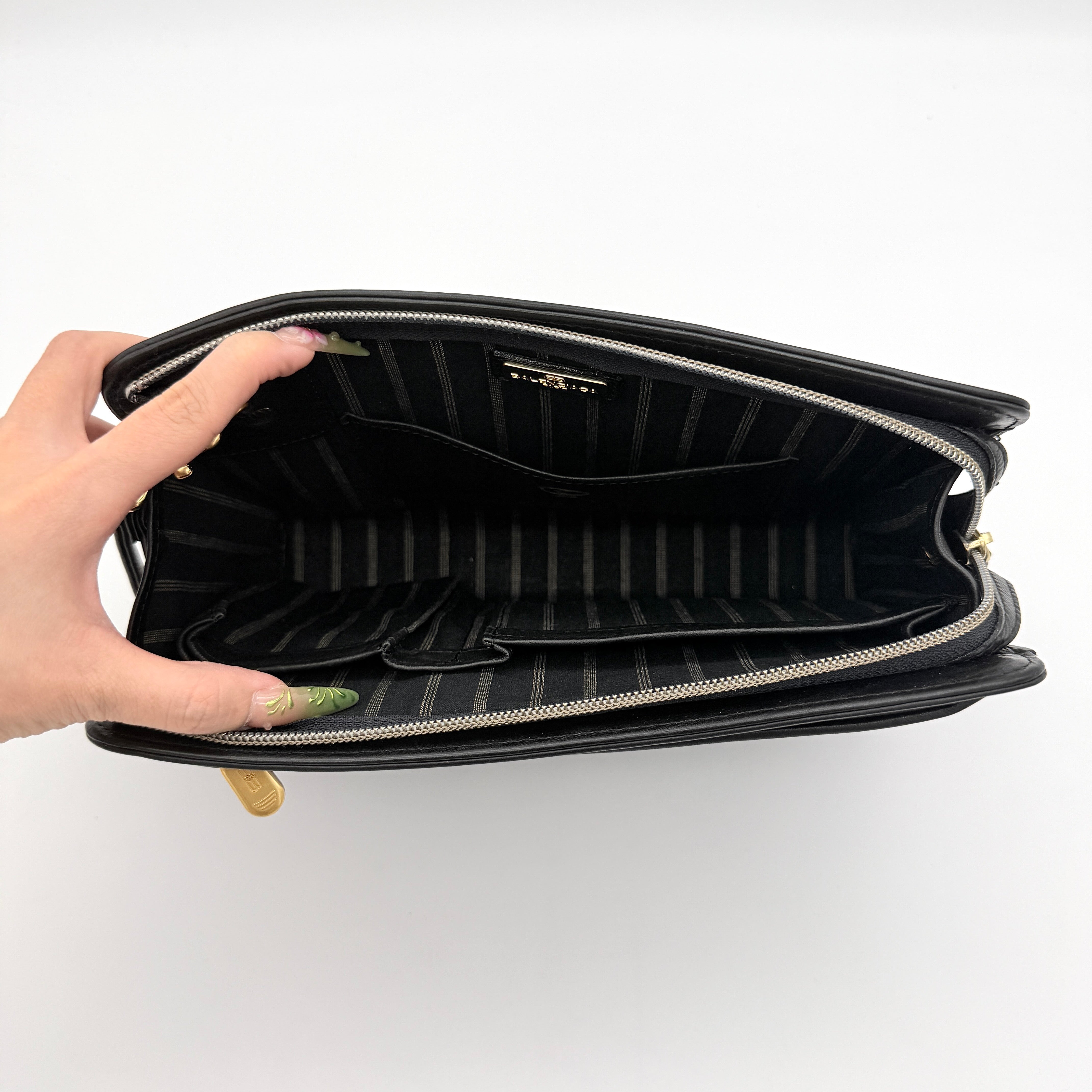 Balenciaga x ACE BB Logo Leather Clutch Bag Black