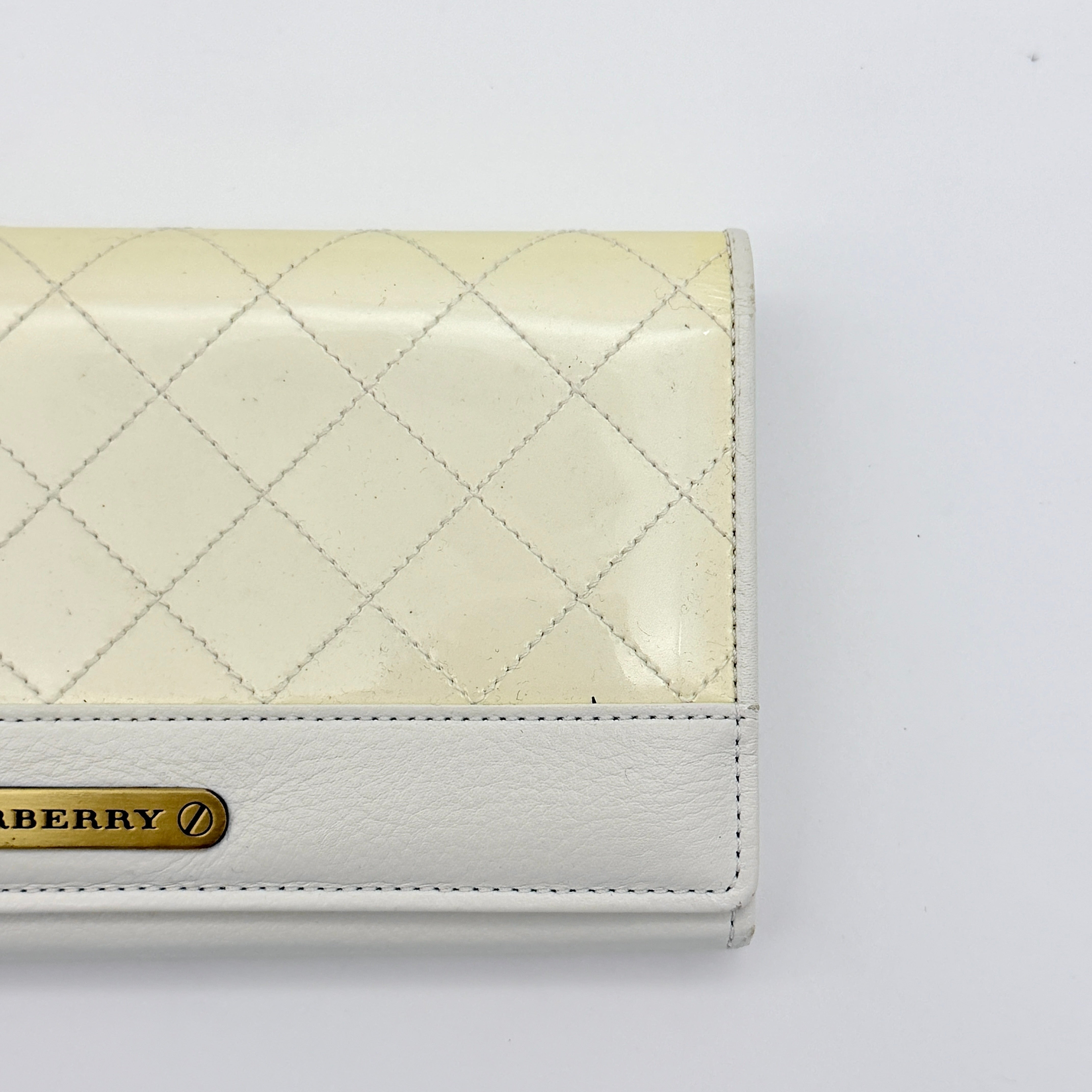 Burberry Quilted Continental Wallet Yellow/White