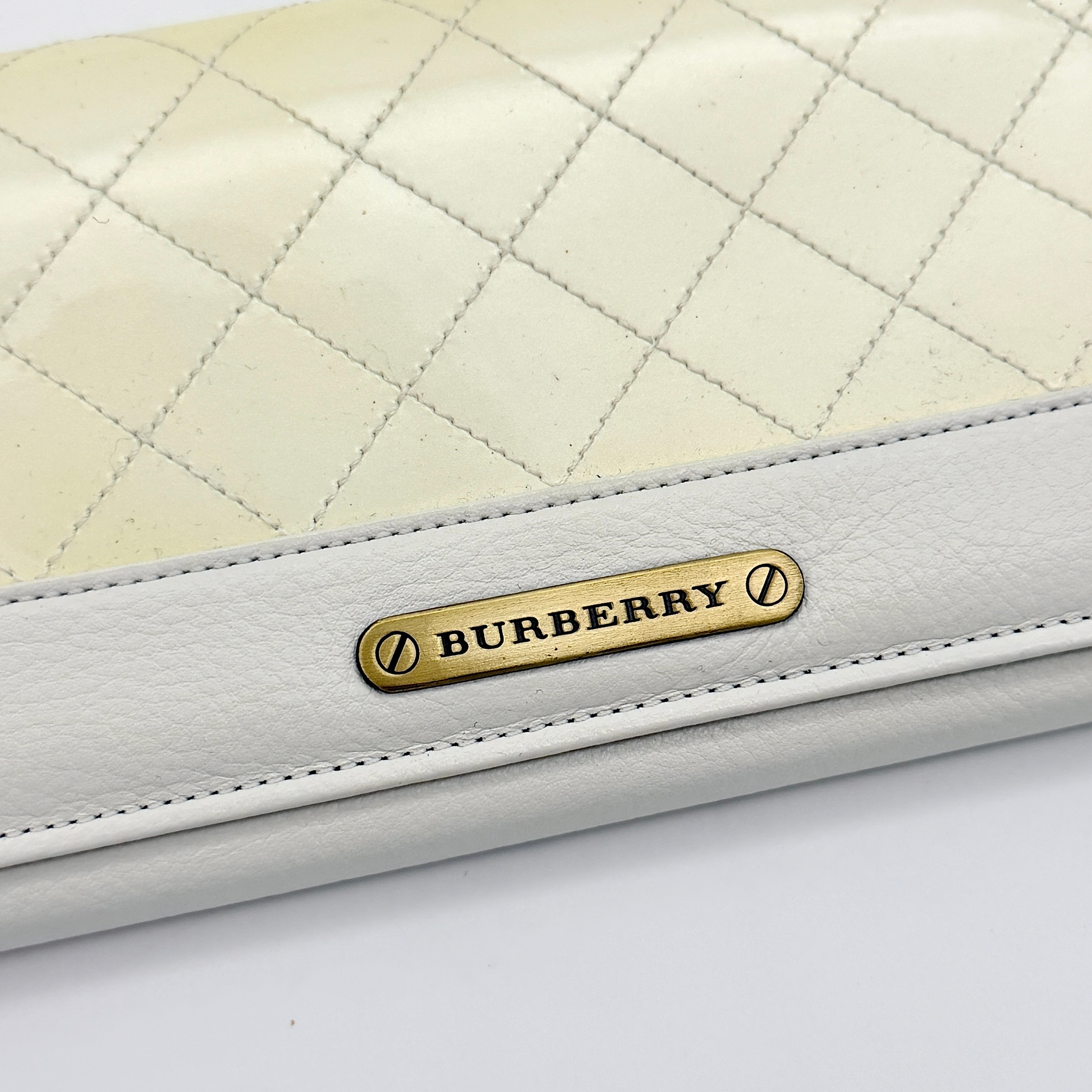 Burberry Quilted Continental Wallet Yellow/White