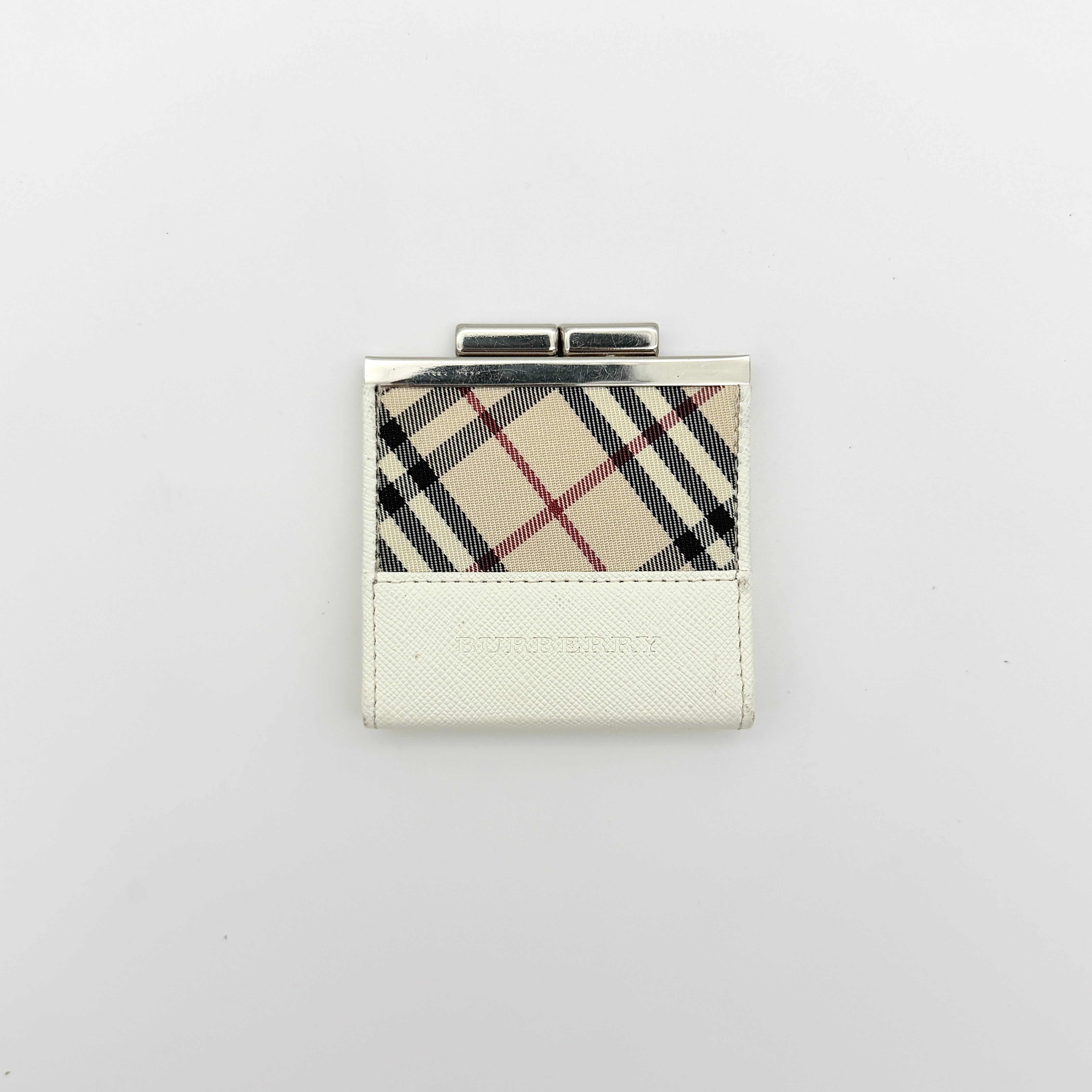 Burberry Nova Check Kisslock Coin Case Beige