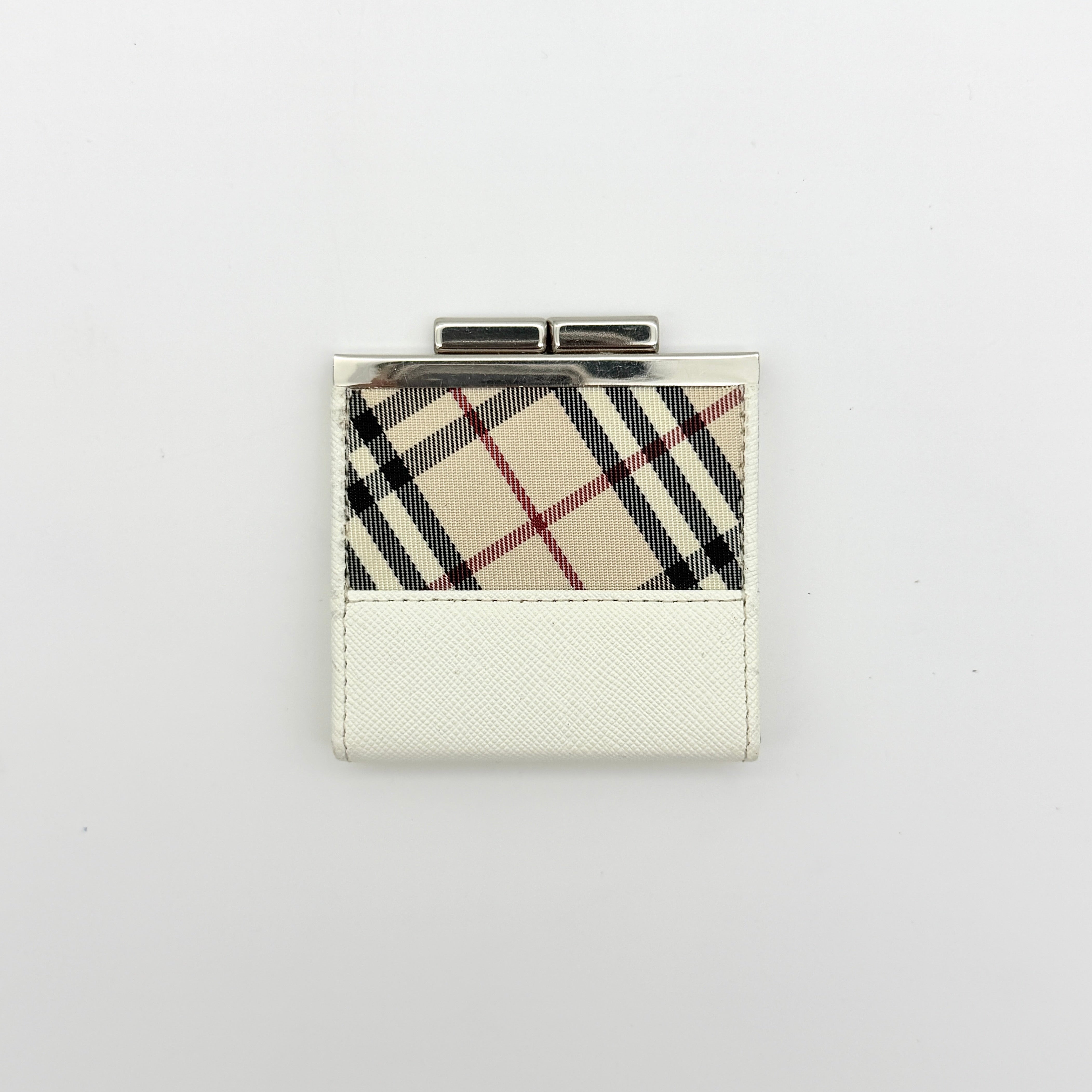 Burberry Nova Check Kisslock Coin Case Beige