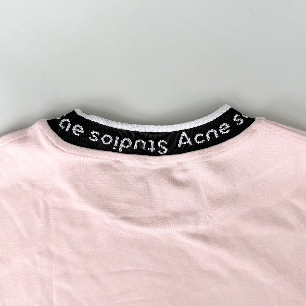 (XS) Acne Studios Extorr Logo Rib T-shirt Black/Pink
