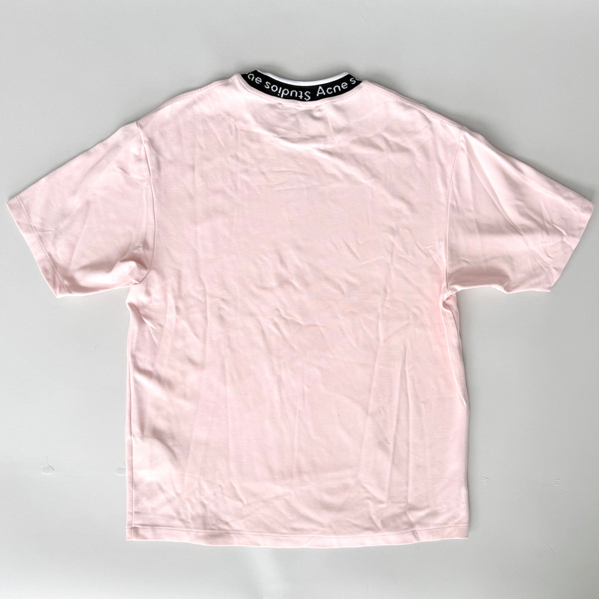 (XS) Acne Studios Extorr Logo Rib T-shirt Black/Pink