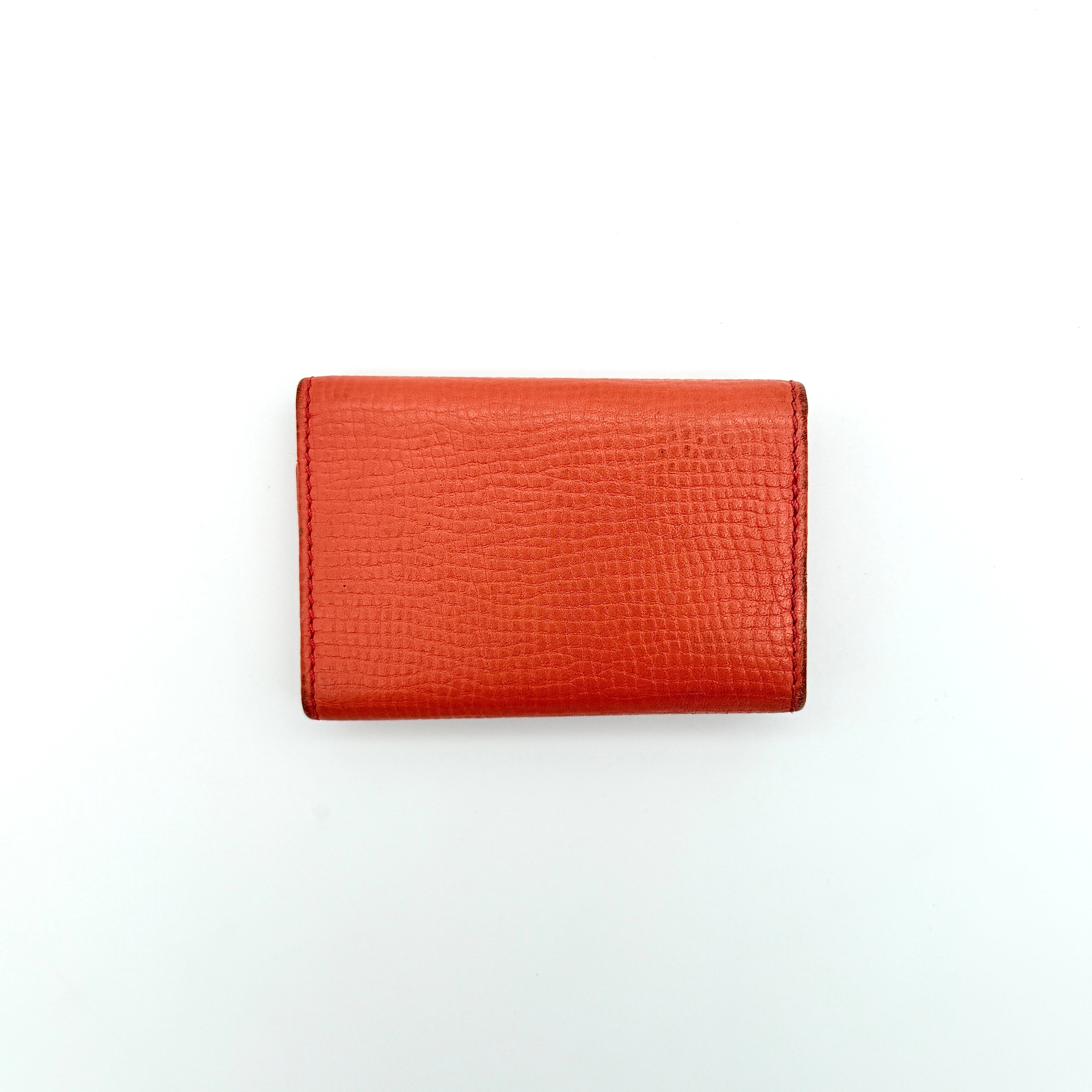 Chloe Ribbon Leather Key Case Orange
