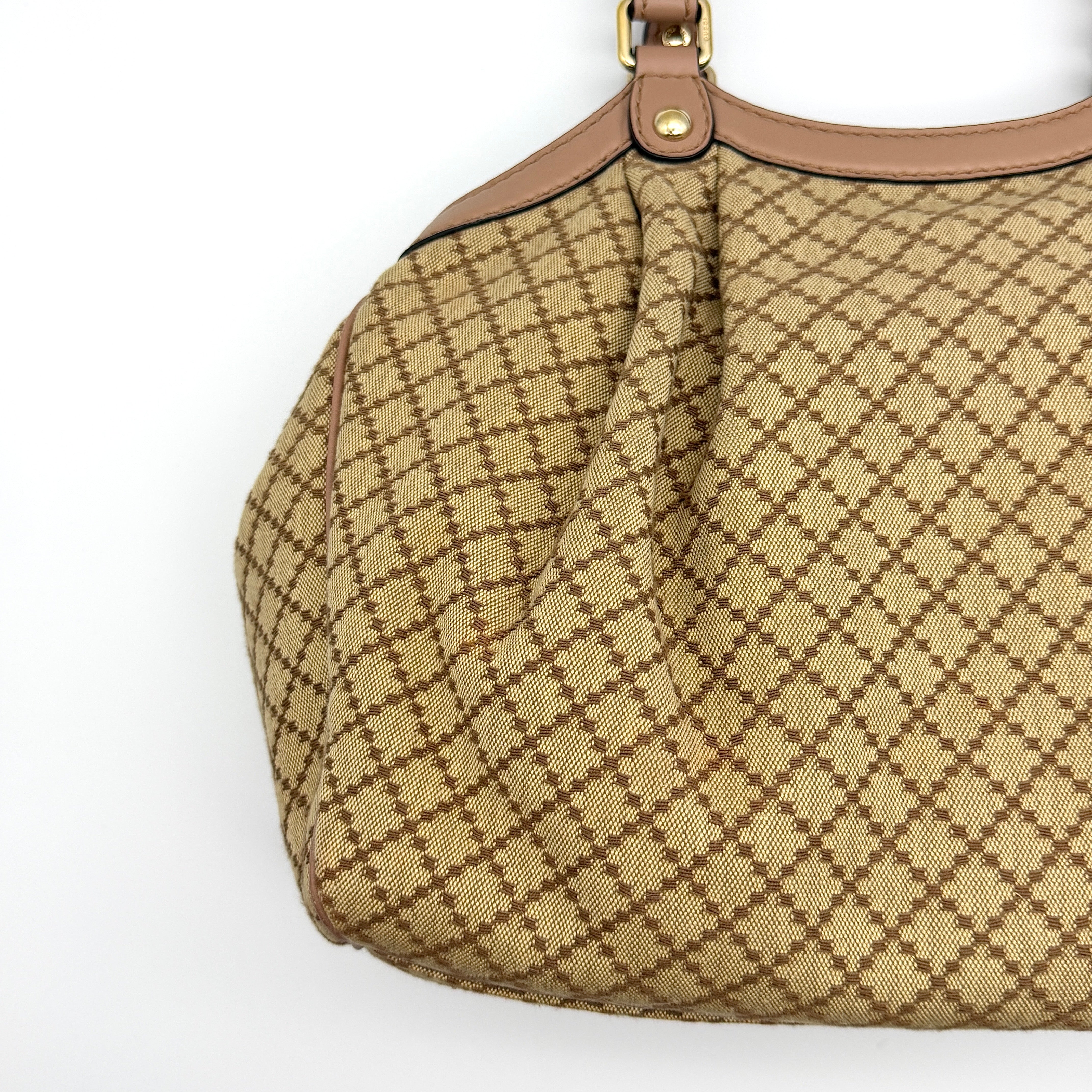 Gucci Diamante Sukey Shoulder Bag Beige/Salmon