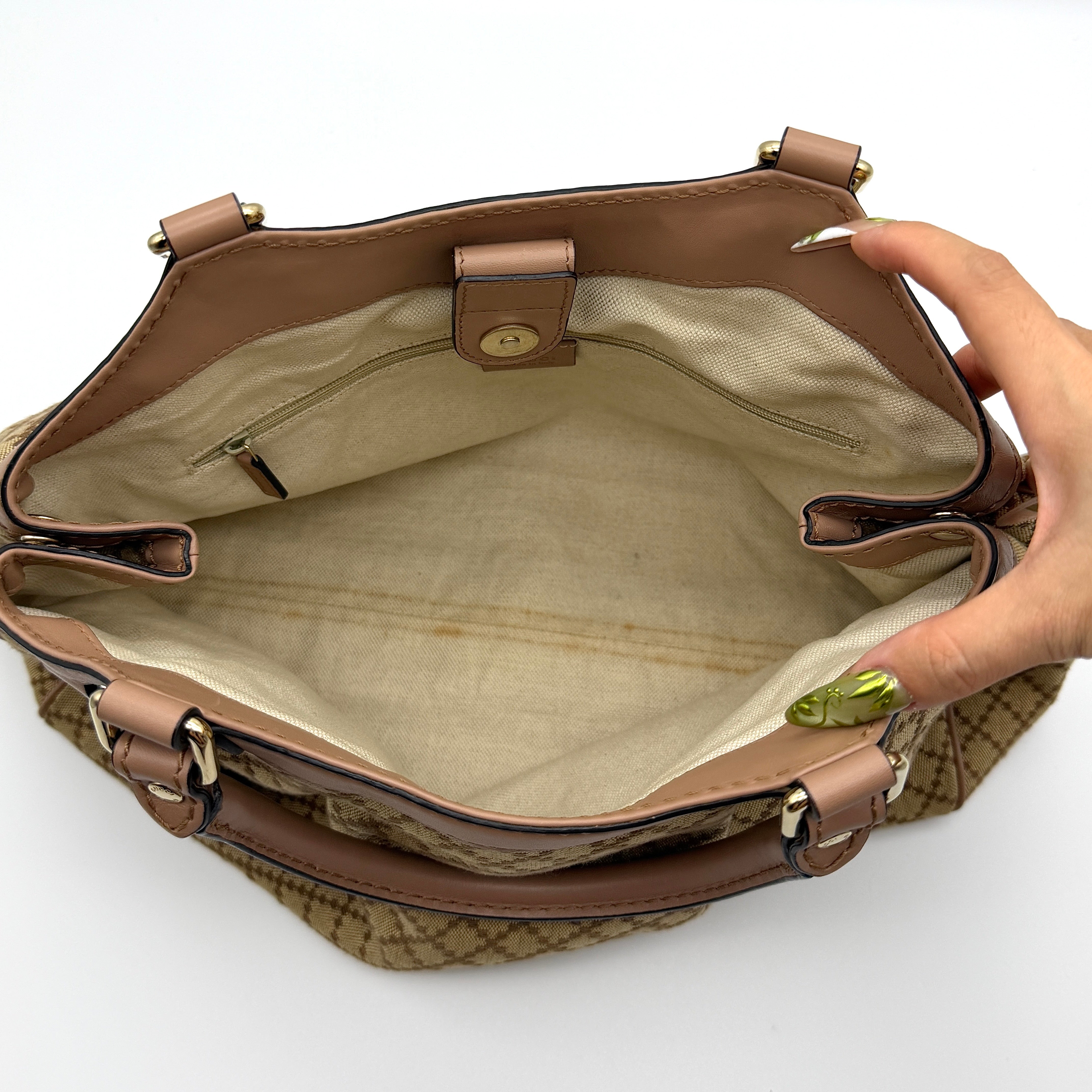 Gucci Diamante Sukey Shoulder Bag Beige/Salmon