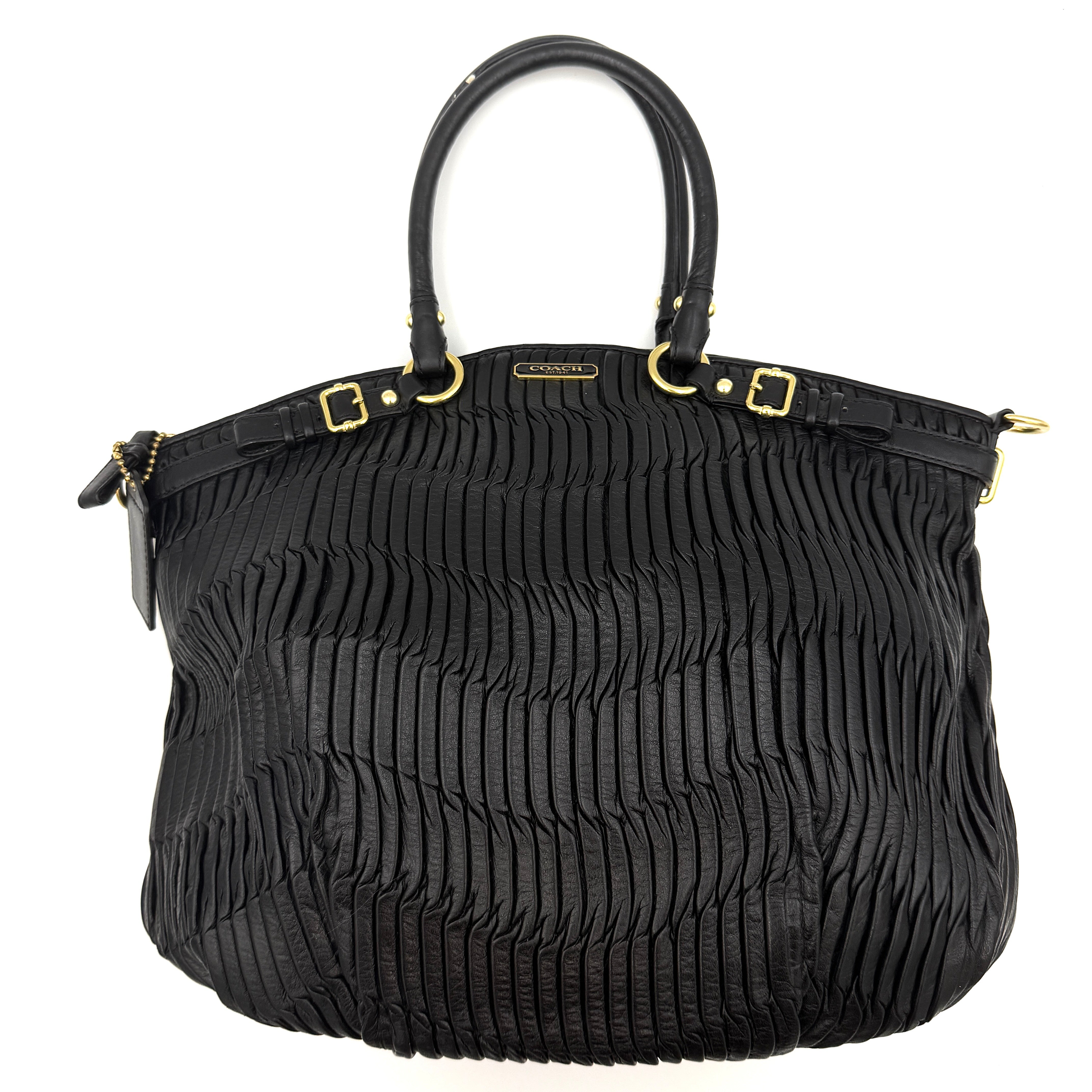 Coach Signature Madison Lindsey Shoulder Bag Black