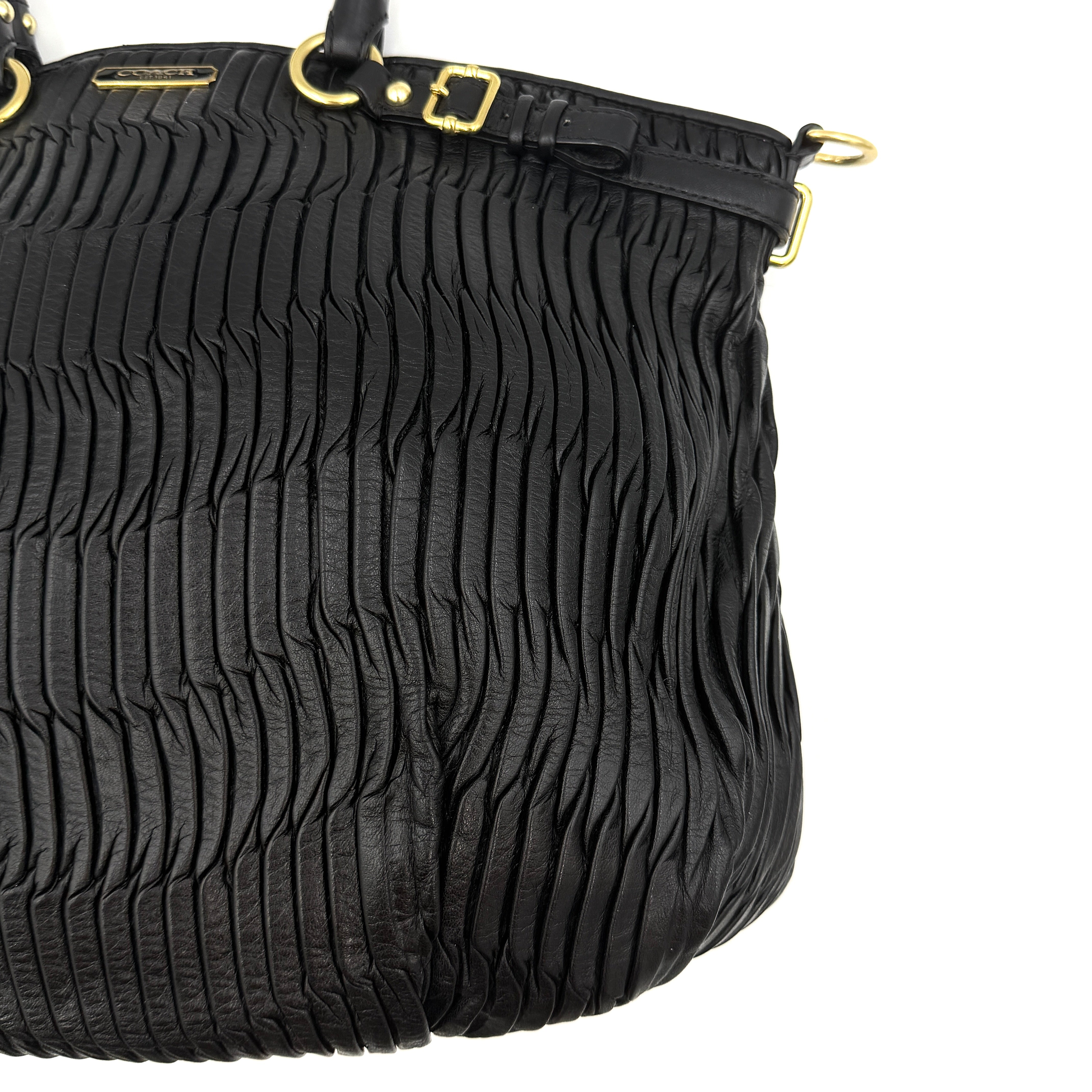 Coach Signature Madison Lindsey Shoulder Bag Black