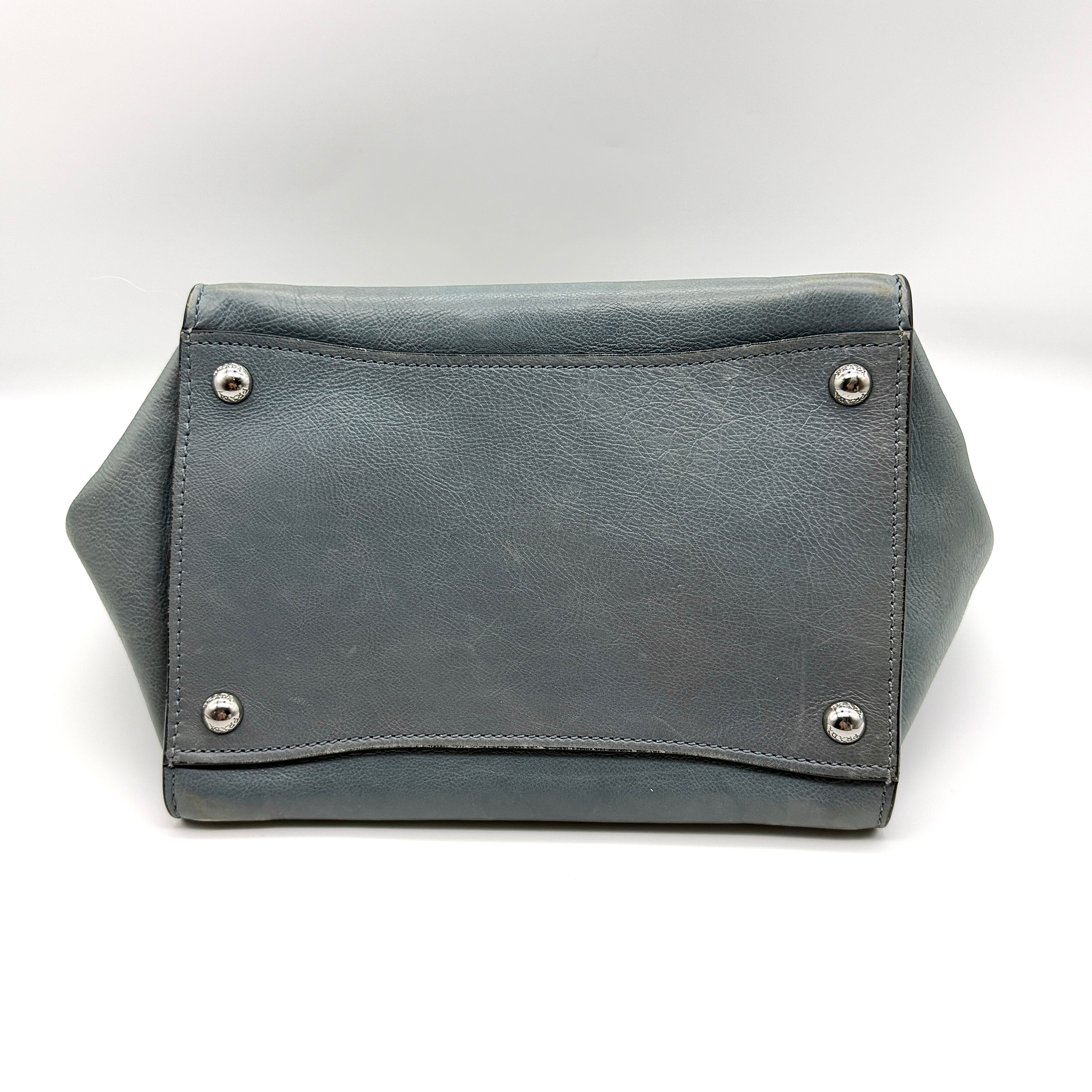 Prada 2Way Glace Twin Pocket Handbag Grey