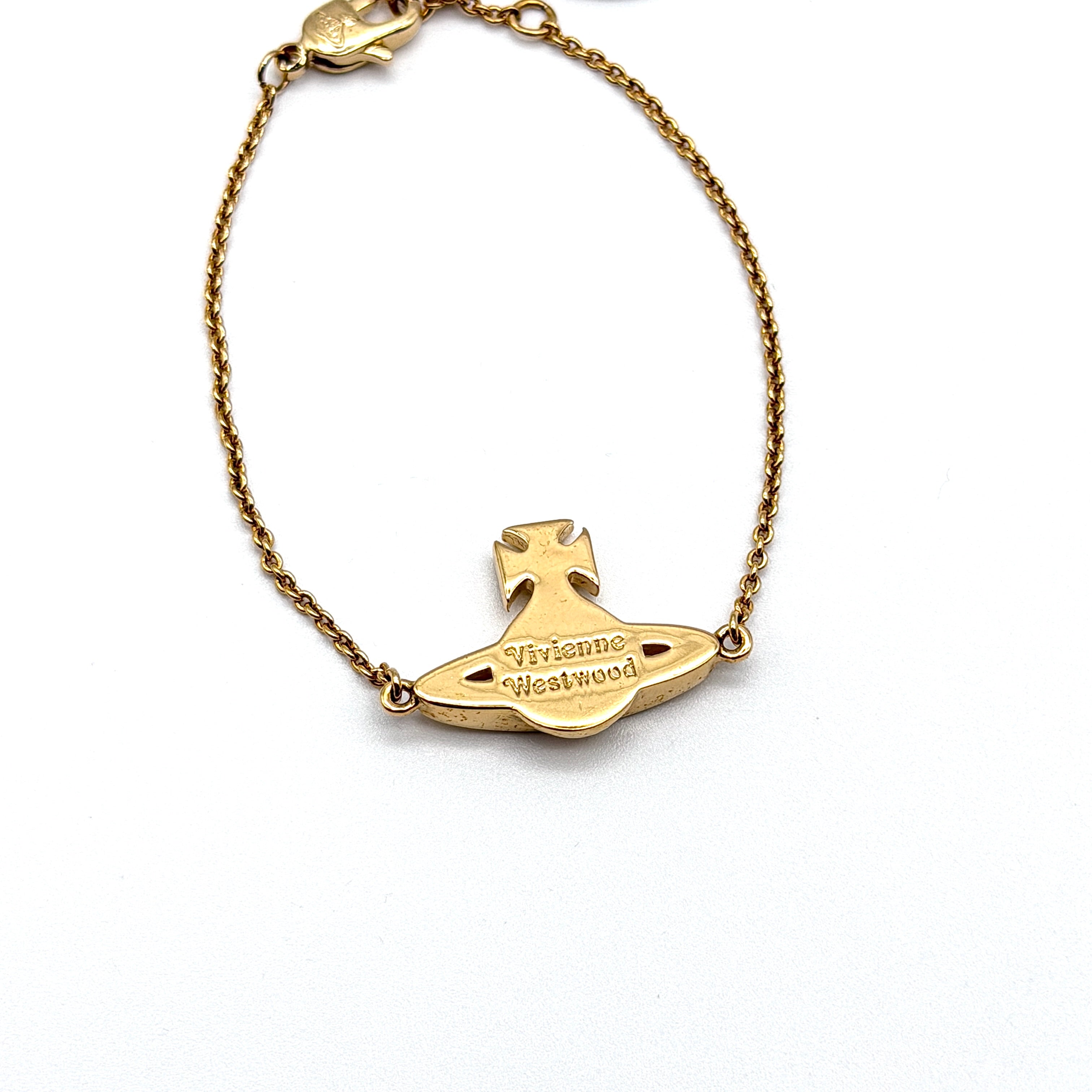 Vivienne Westwood Rhinestone Orb Bracelet Gold