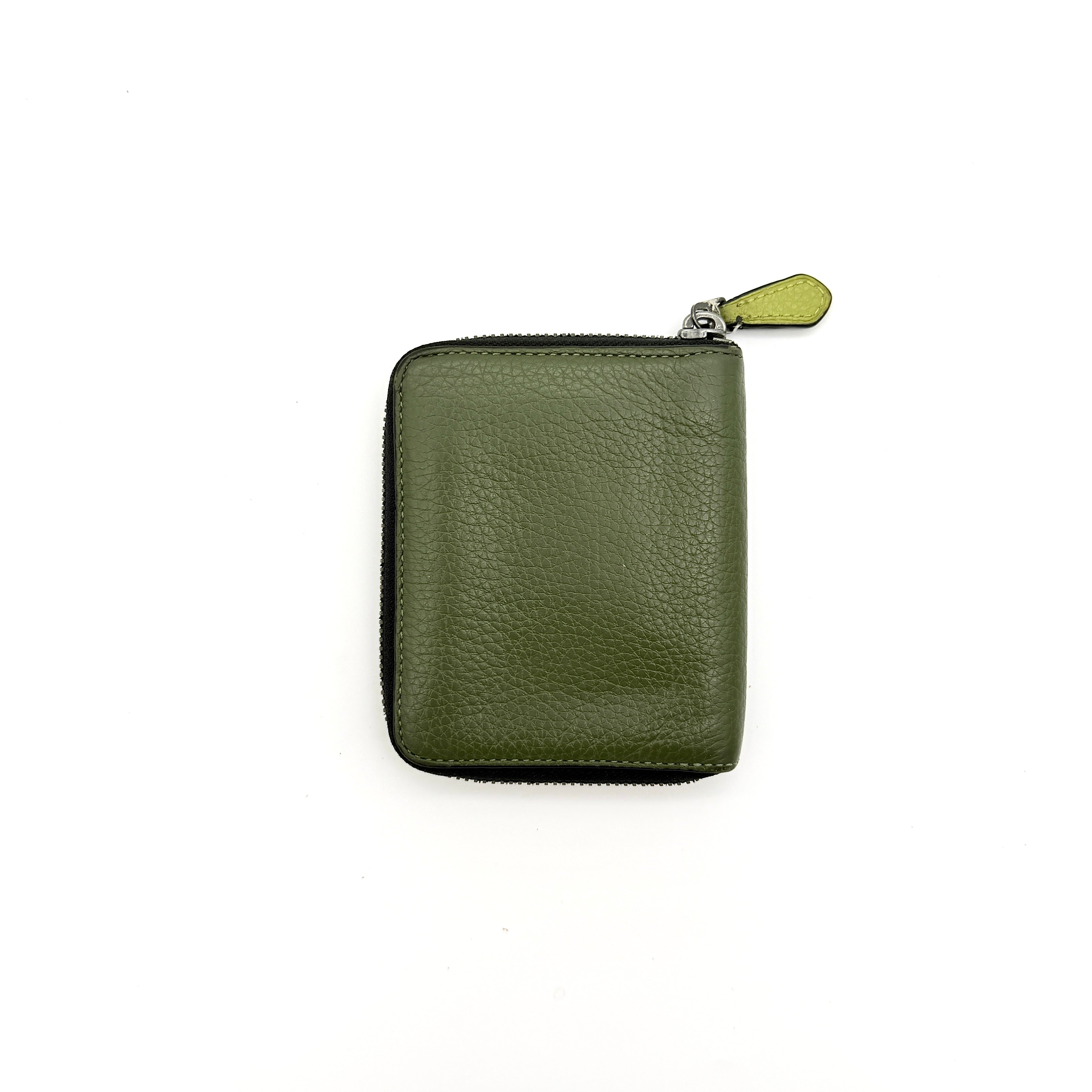 Coach C Logo Zip Around Wallet Green
