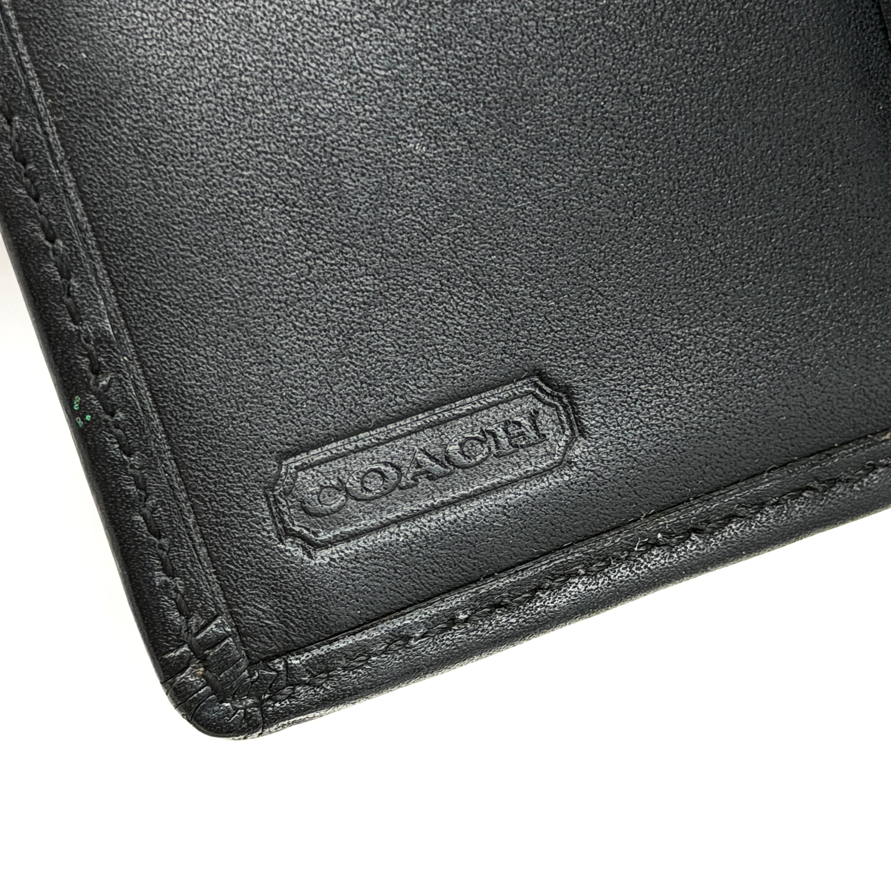 Coach Signature Stripe Wallet Black/Grey