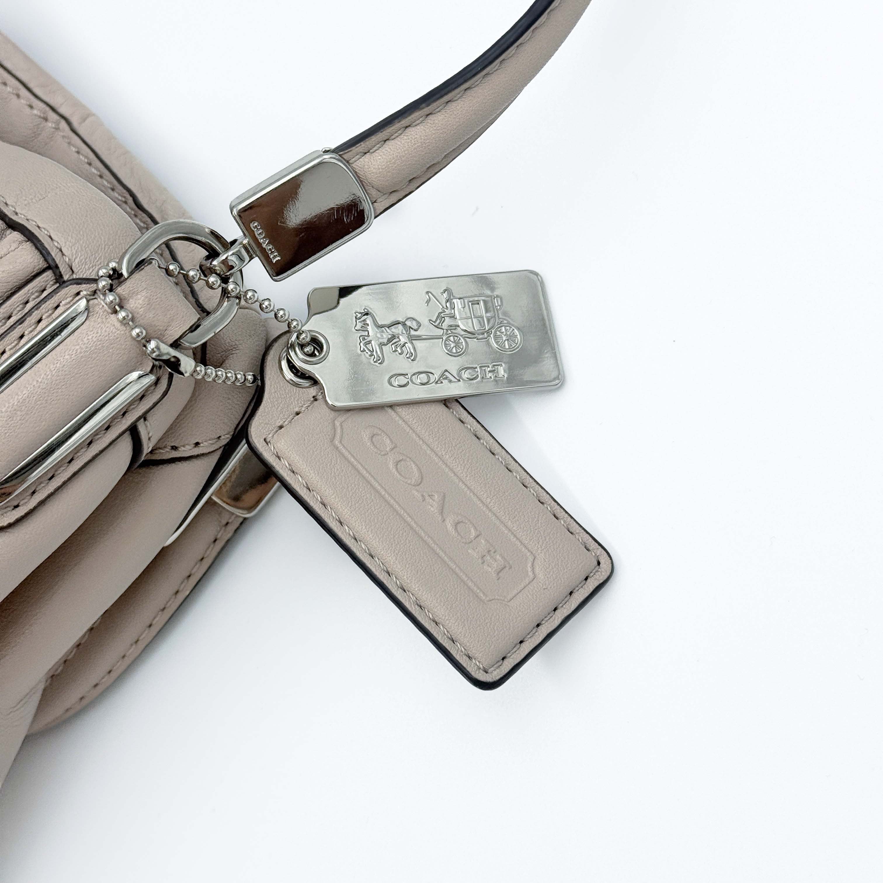 Coach Madison Gathered Twist Phoebe Shoulder Bag Beige