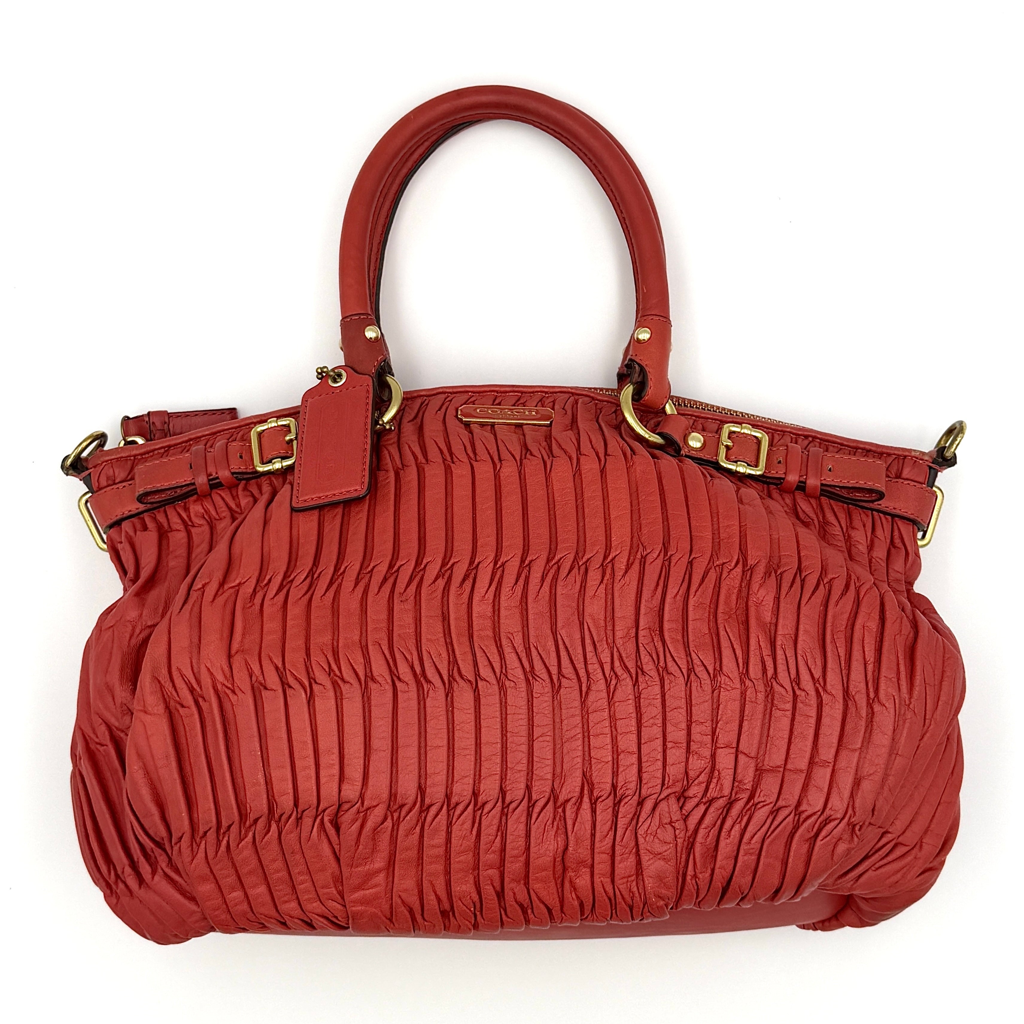 Coach 2Way Signature Madison Shoulder Bag Red