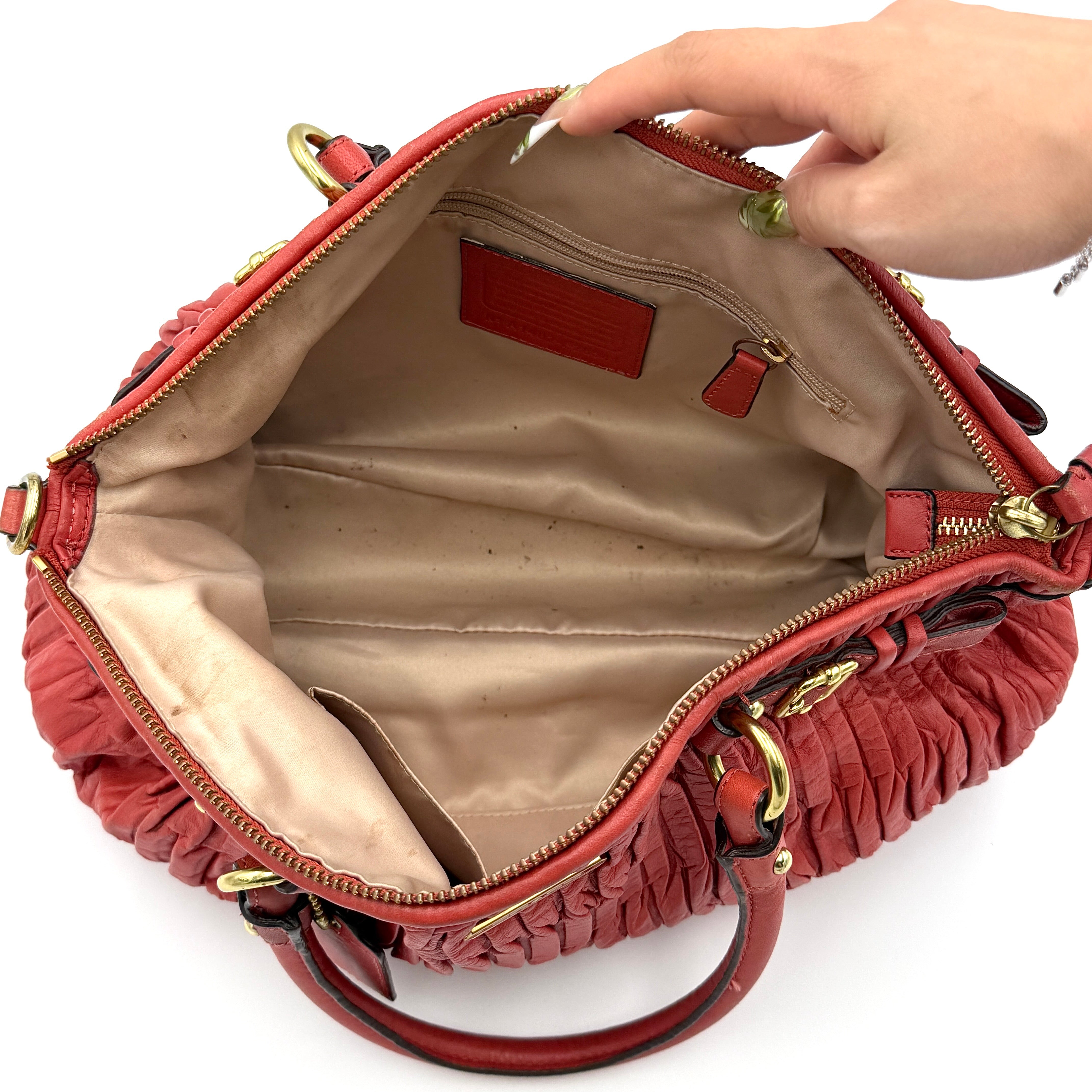 Coach 2Way Signature Madison Shoulder Bag Red