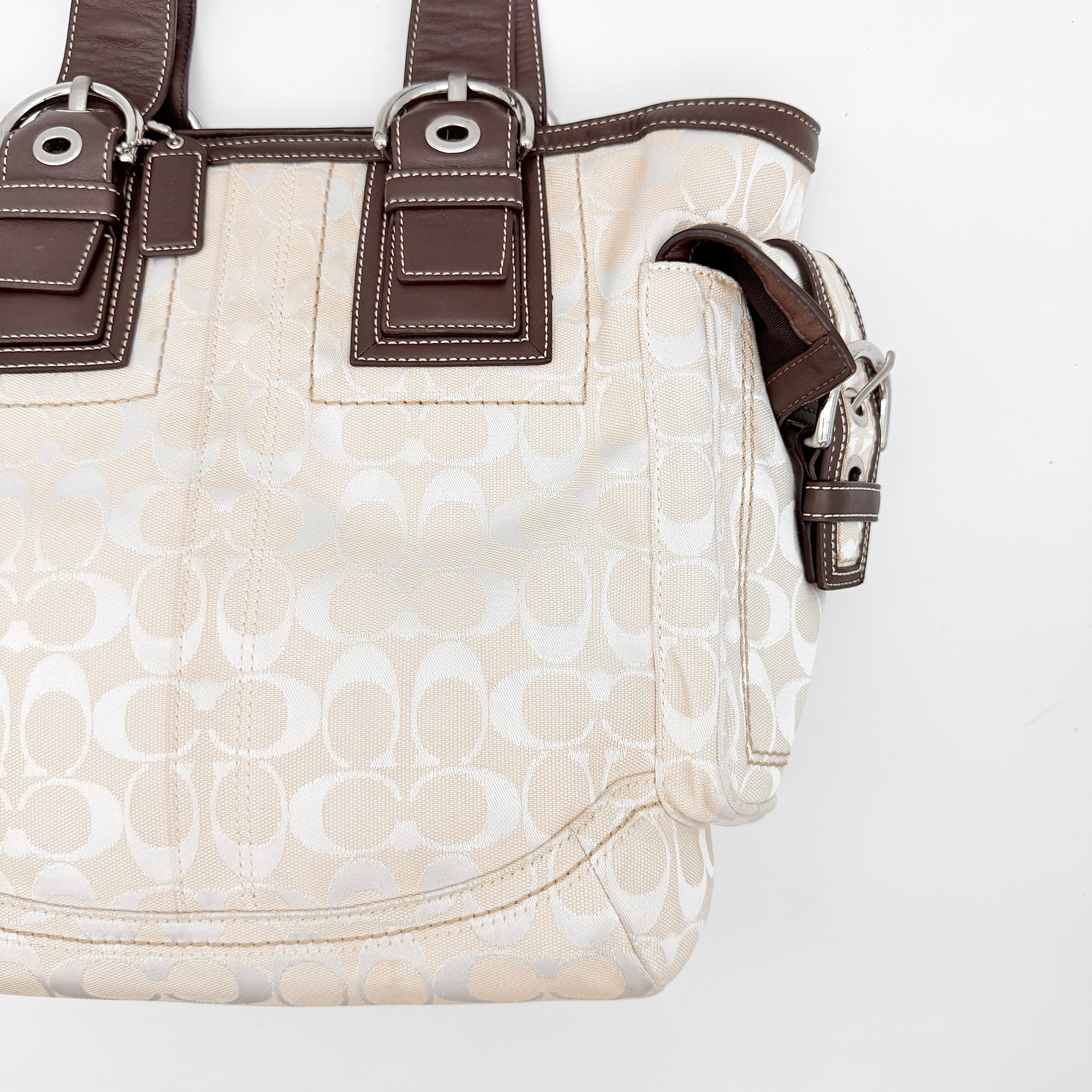 Coach Y2K Signature Soho Tote Bag Cream/Brown