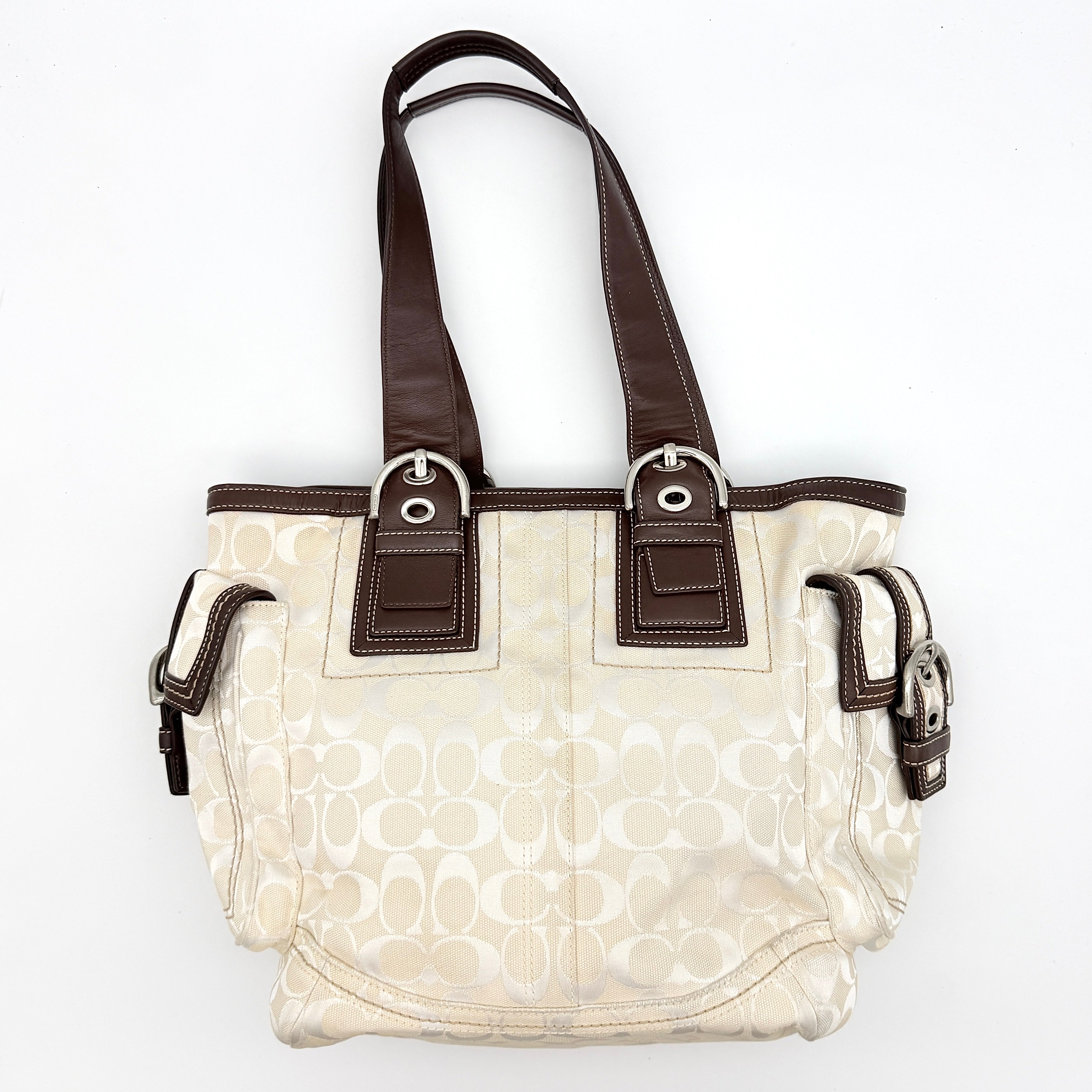 Coach Y2K Signature Soho Tote Bag Cream/Brown