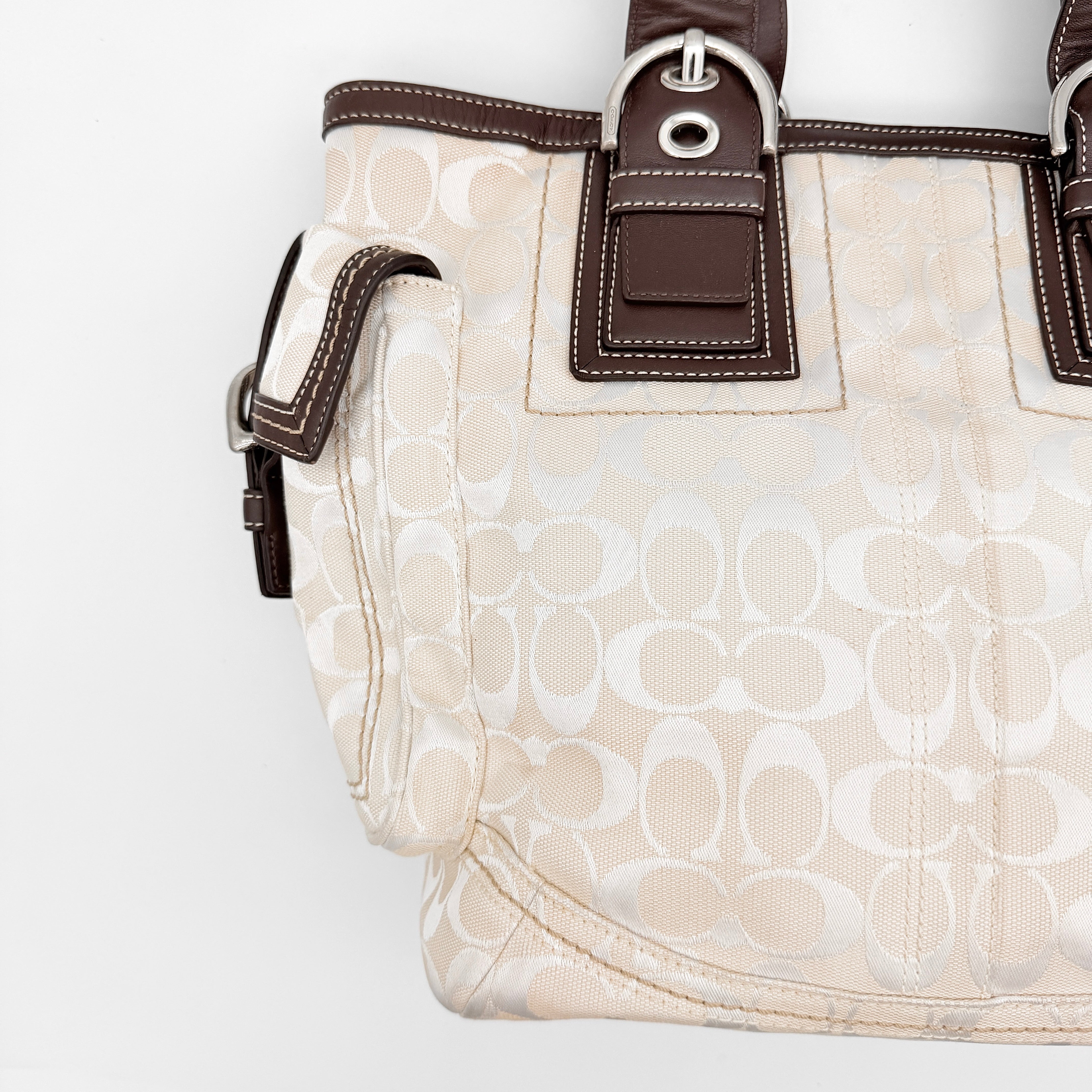 Coach Y2K Signature Soho Tote Bag Cream/Brown