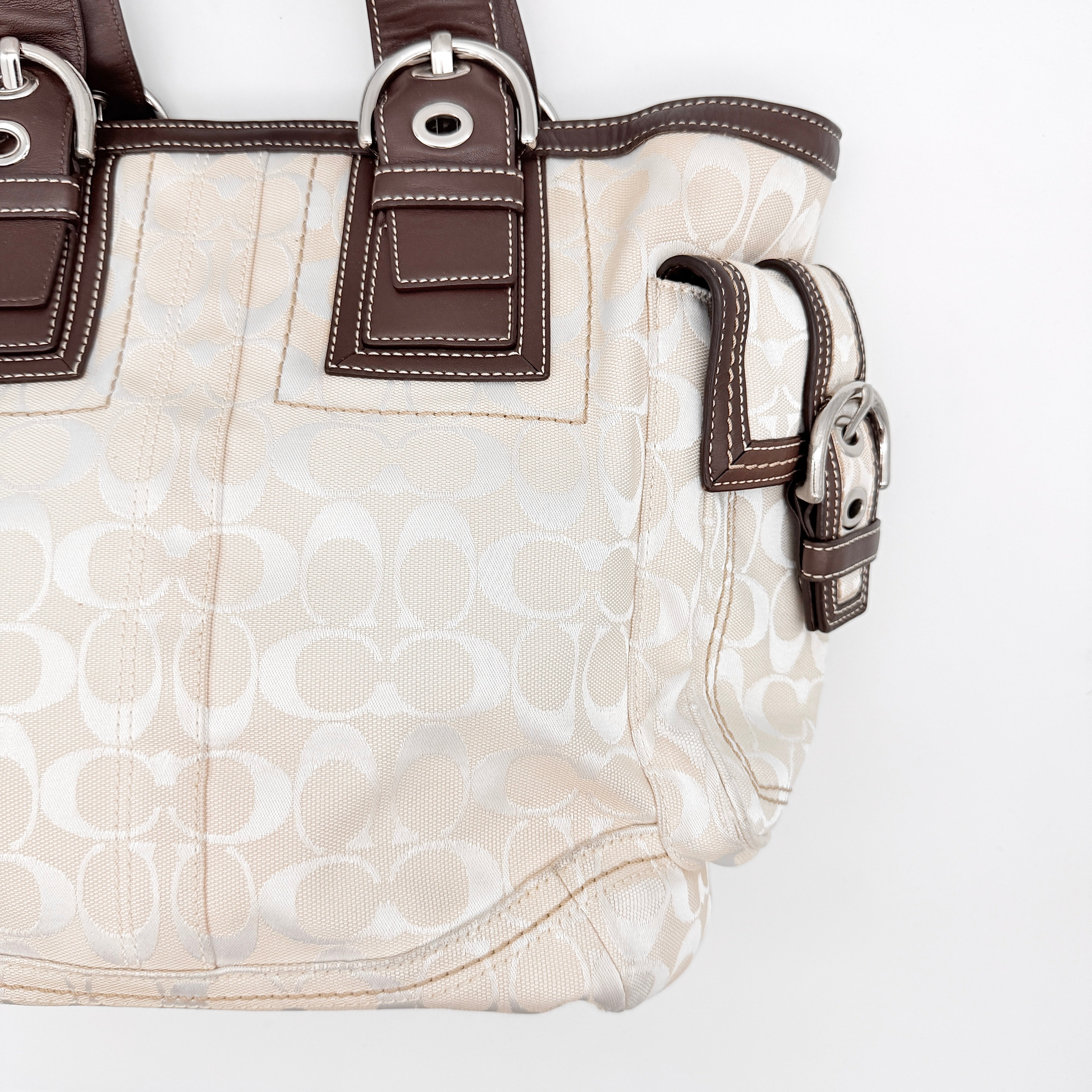 Coach Y2K Signature Soho Tote Bag Cream/Brown
