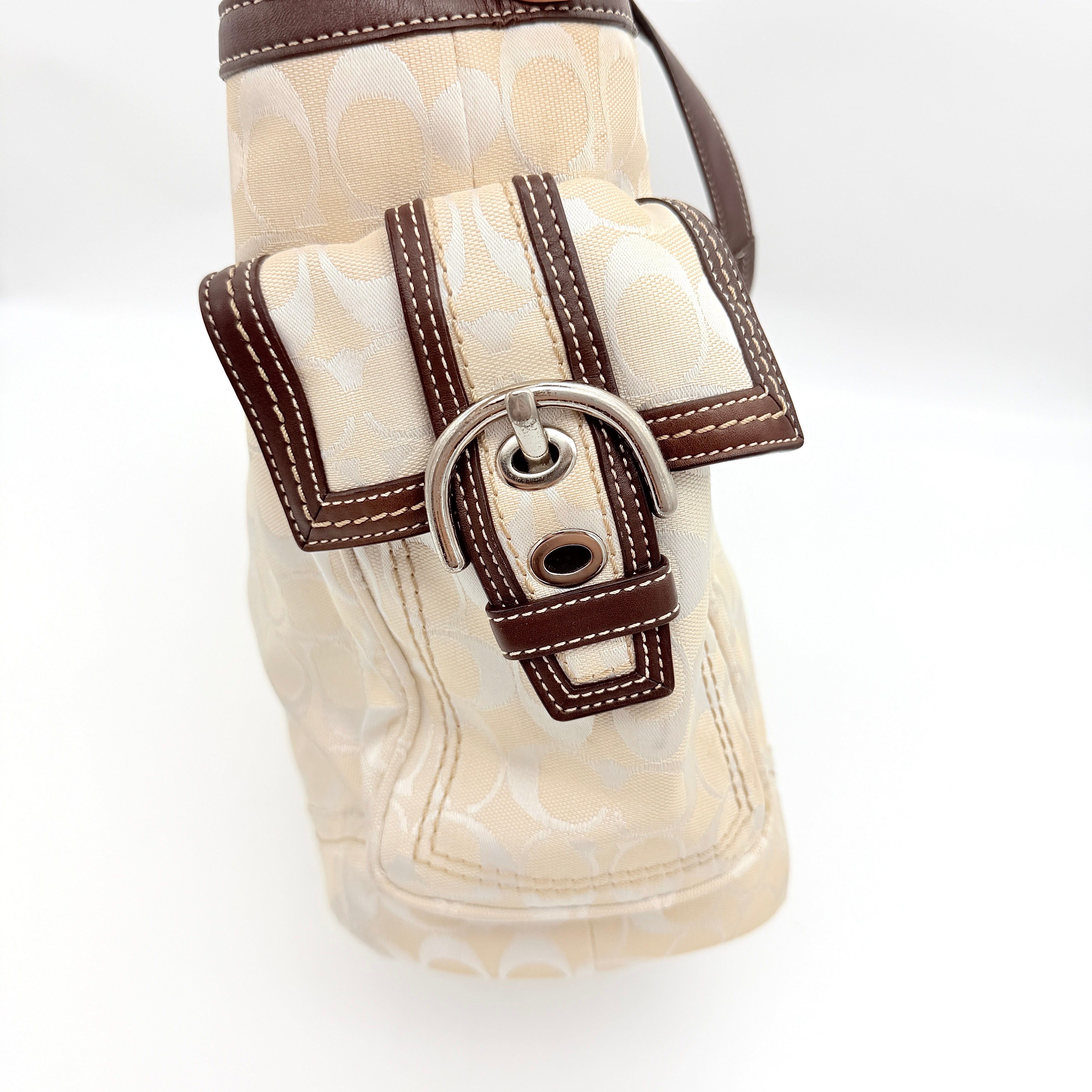 Coach Y2K Signature Soho Tote Bag Cream/Brown