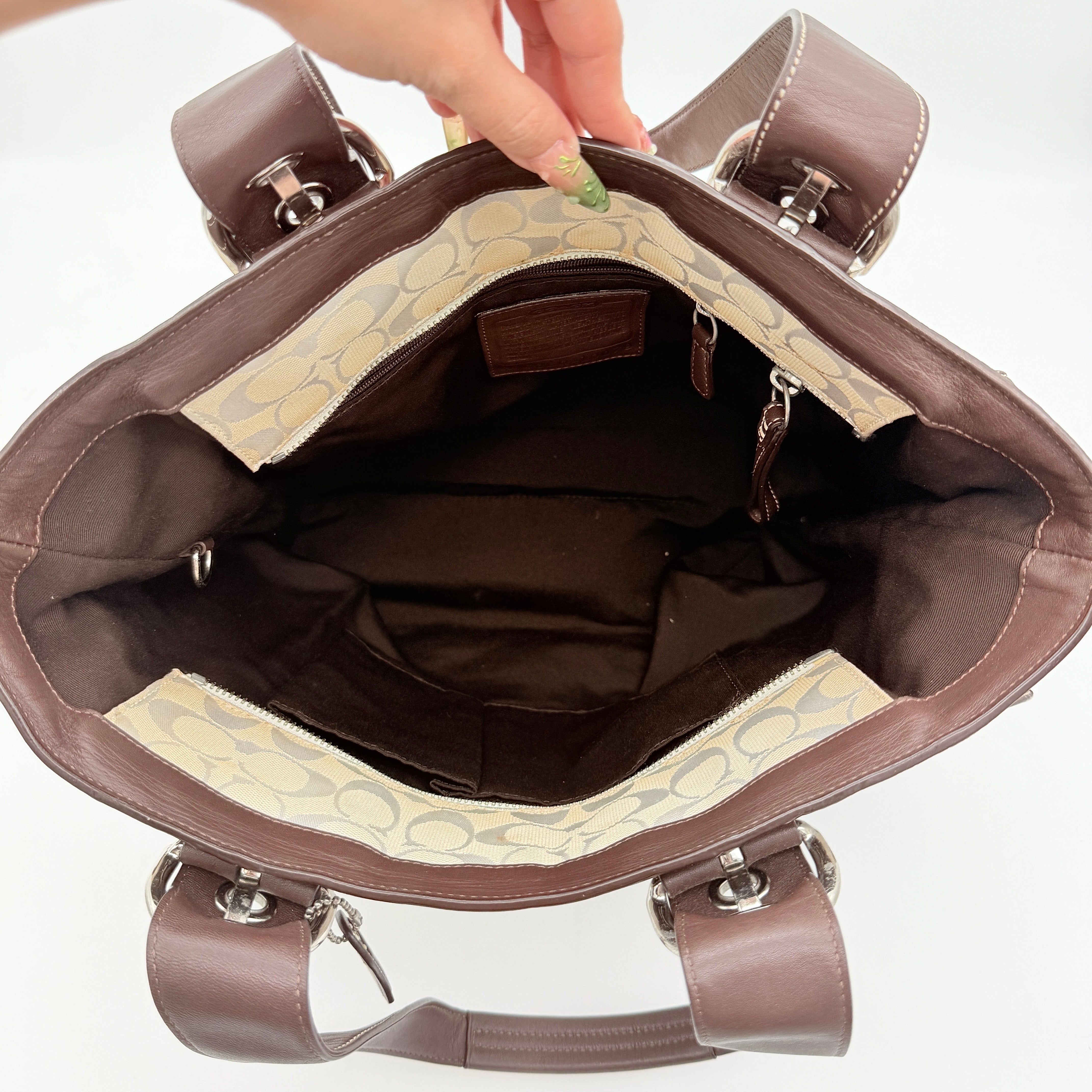 Coach Y2K Signature Soho Tote Bag Cream/Brown