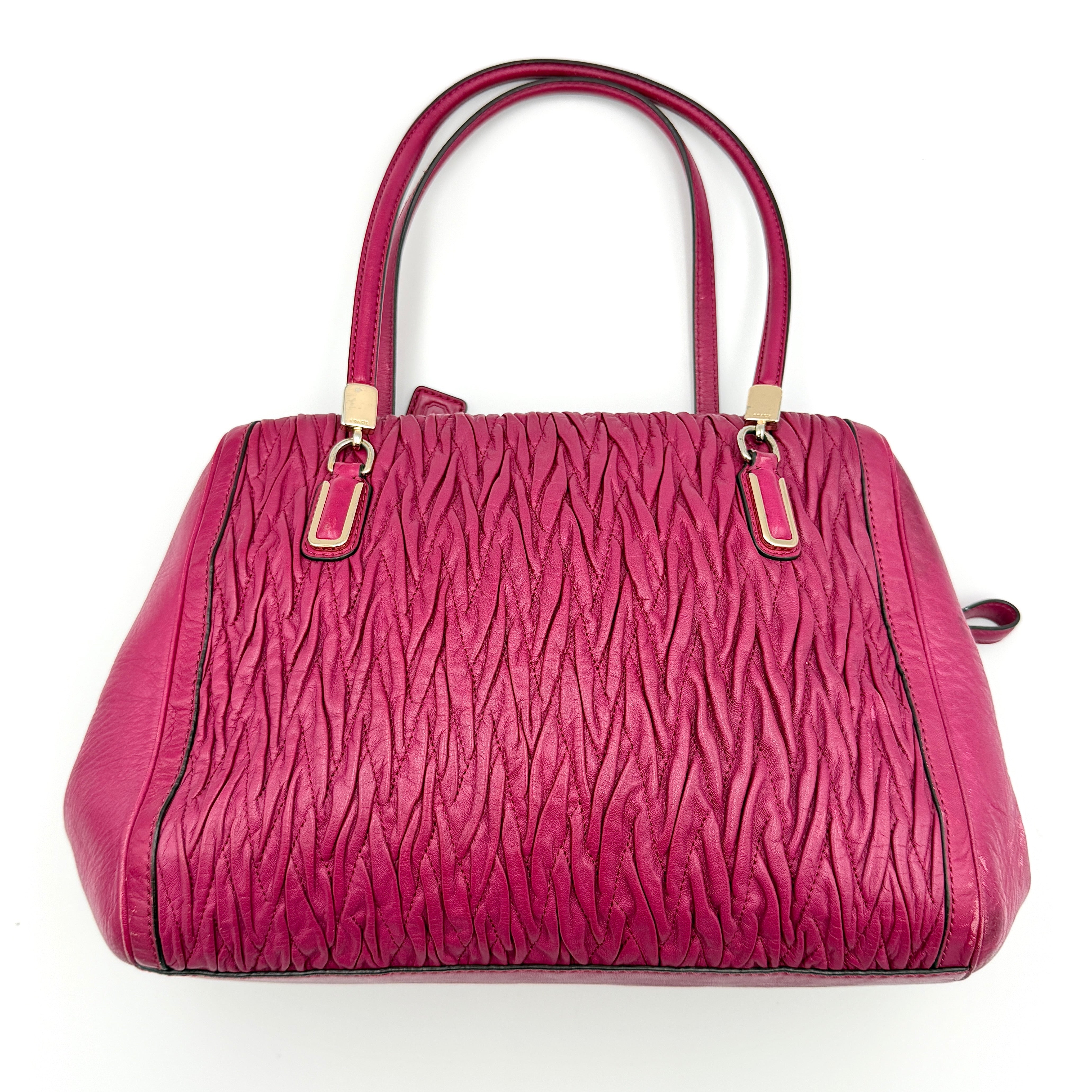 Coach 2Way Madison Gathered Twist Madeline Satchel Handbag Pink