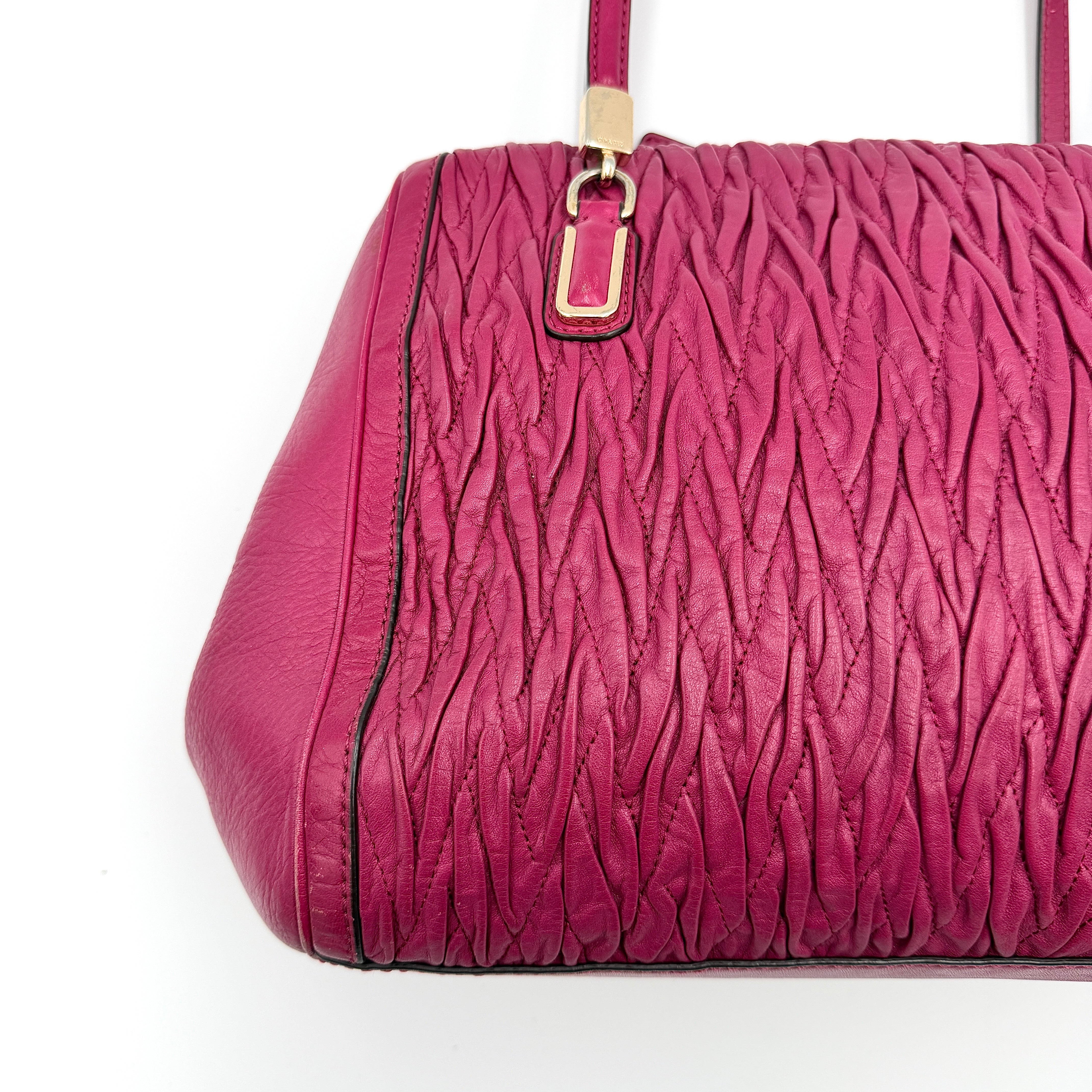 Coach 2Way Madison Gathered Twist Madeline Satchel Handbag Pink