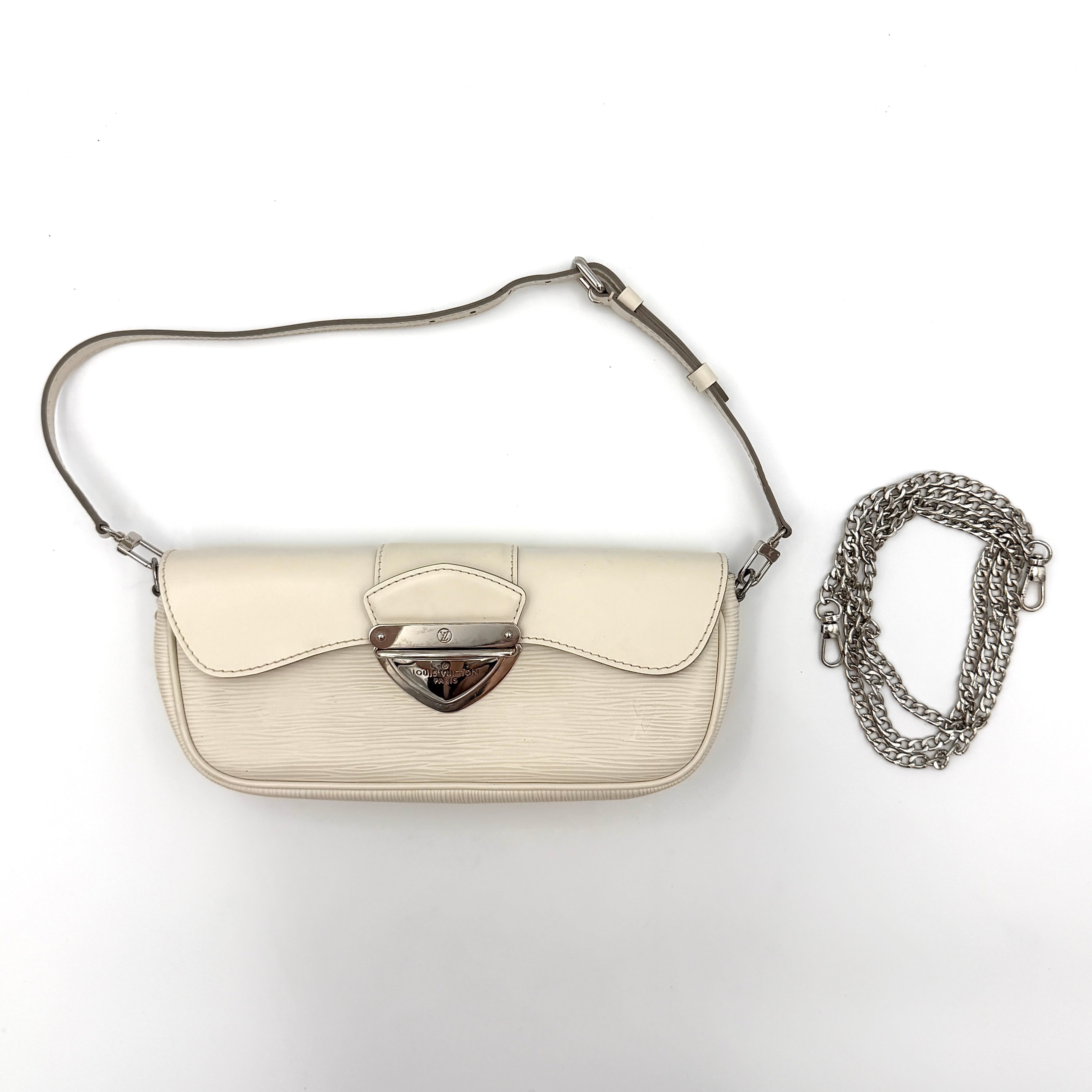 Louis Vuitton Montaigne Epi Pochette Bag Ivory