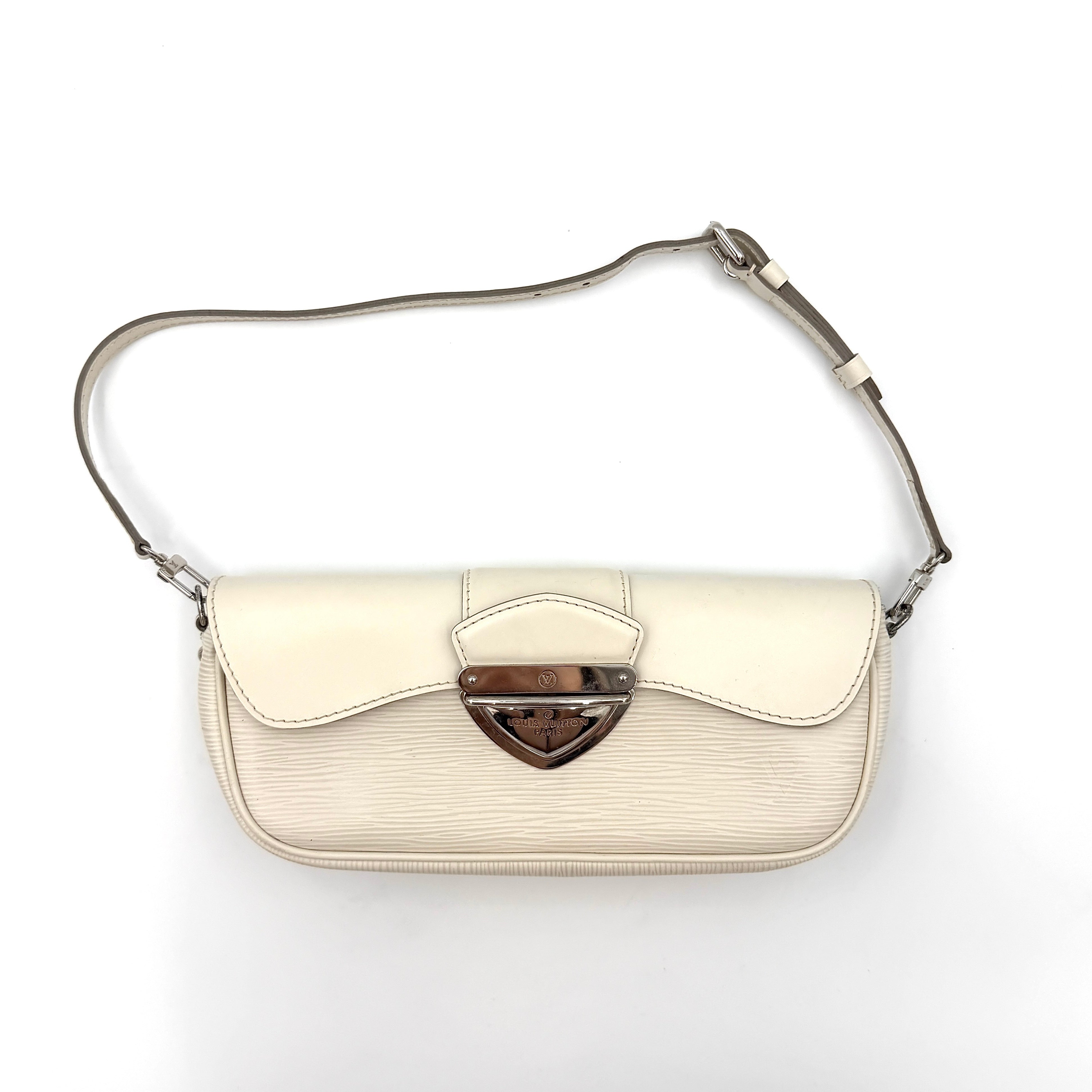 Louis Vuitton Montaigne Epi Pochette Bag Ivory