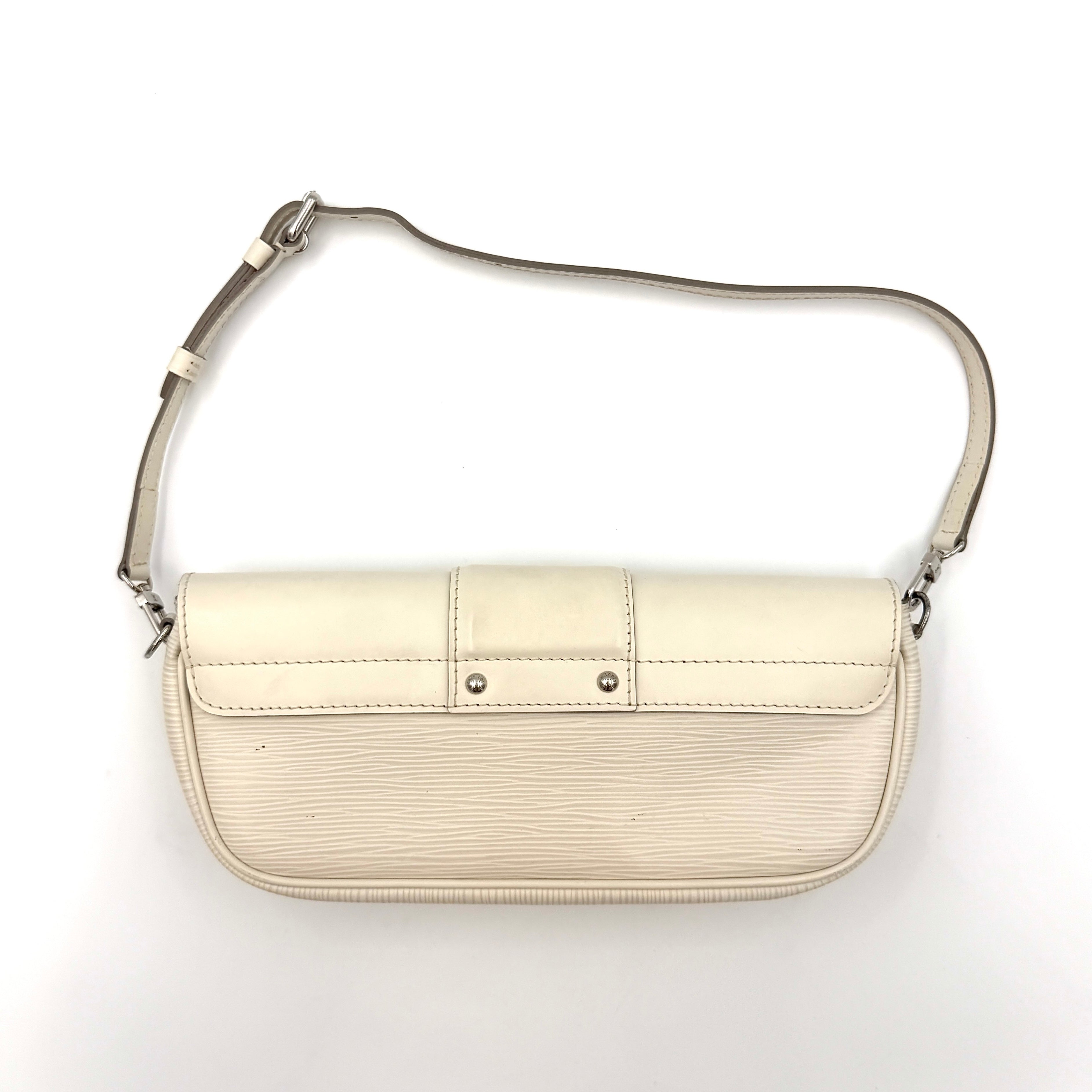 Louis Vuitton Montaigne Epi Pochette Bag Ivory