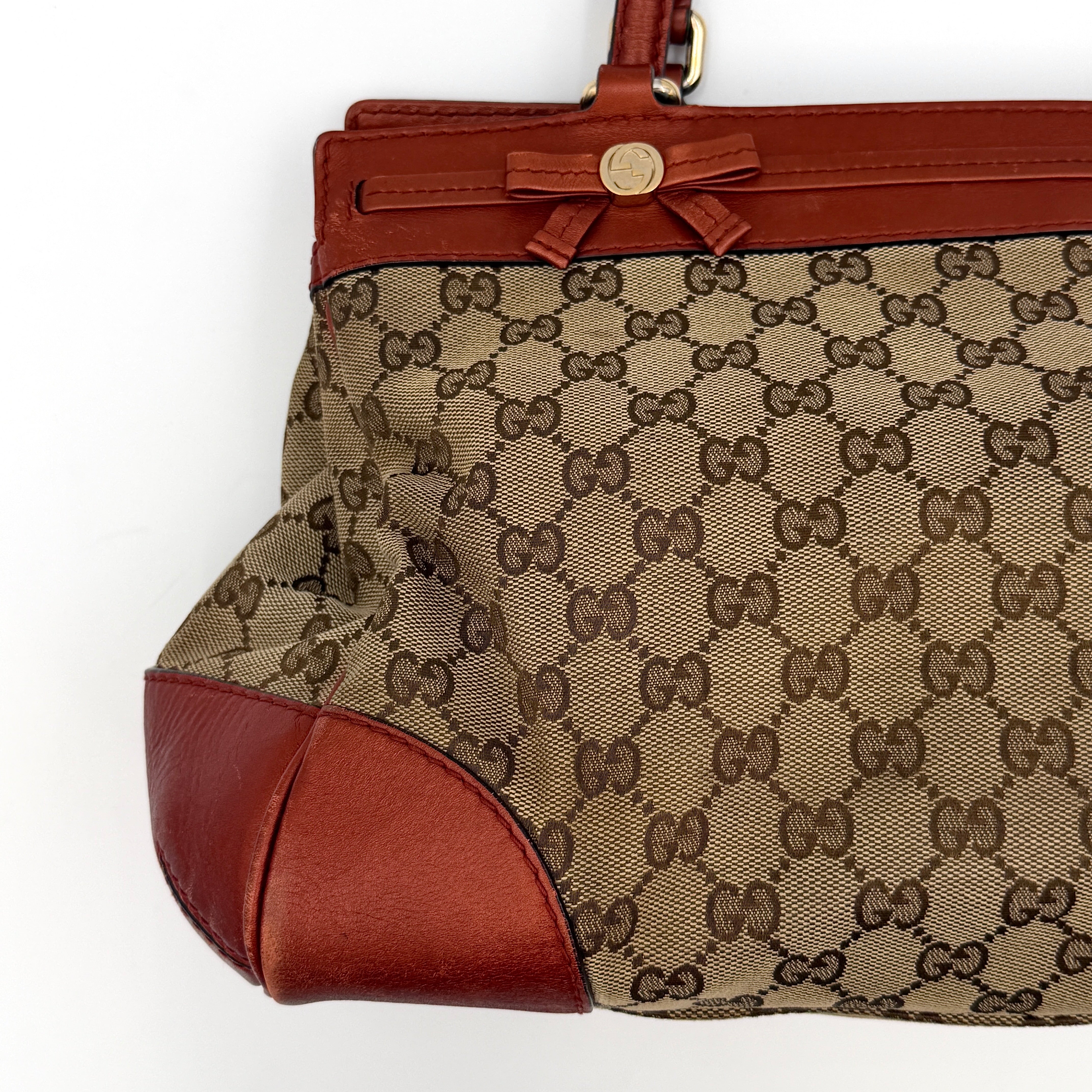 Gucci GG Monogram Mayfair Shoulder Bag Orange/Beige