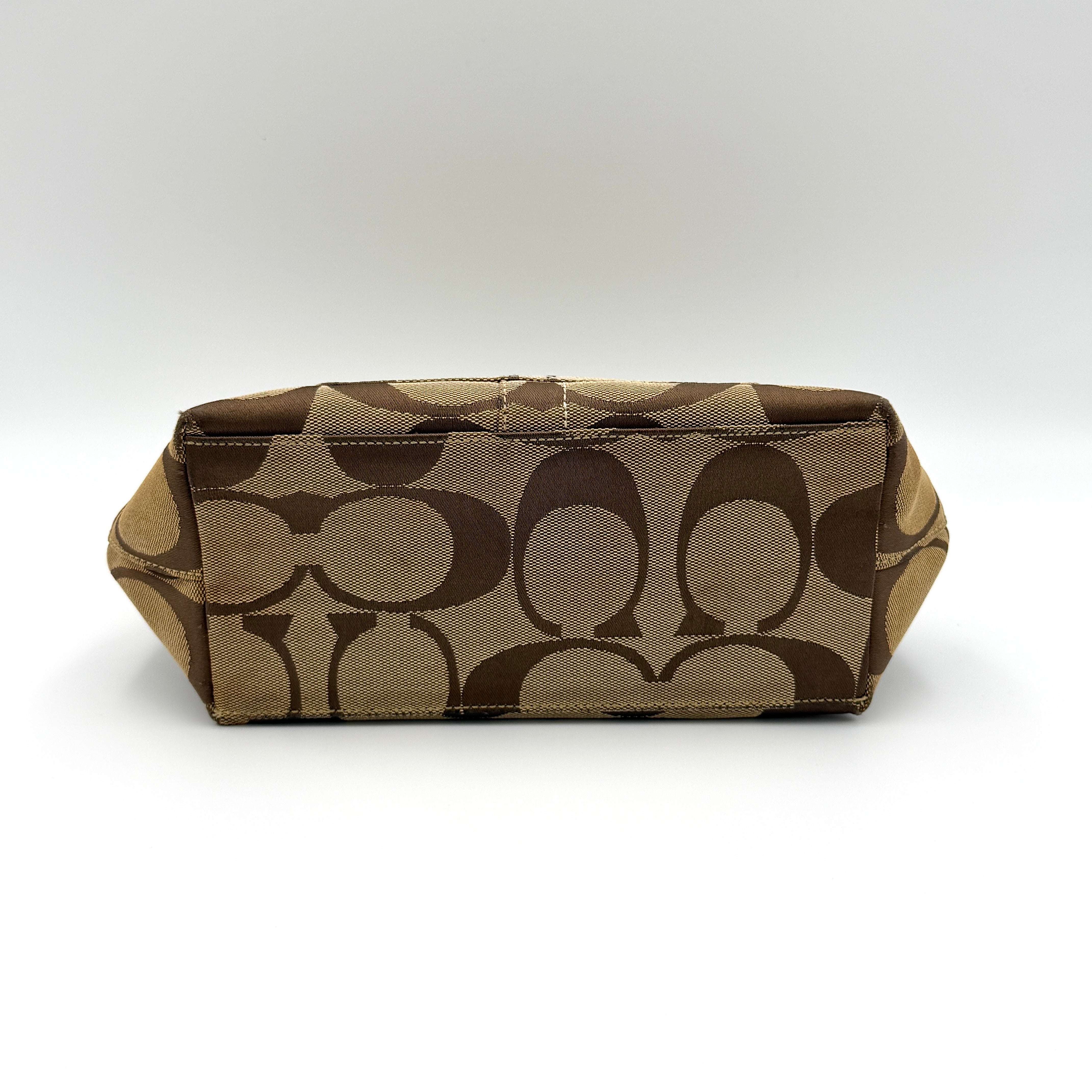 Coach Signature Canvas Shoulder Bag Beige