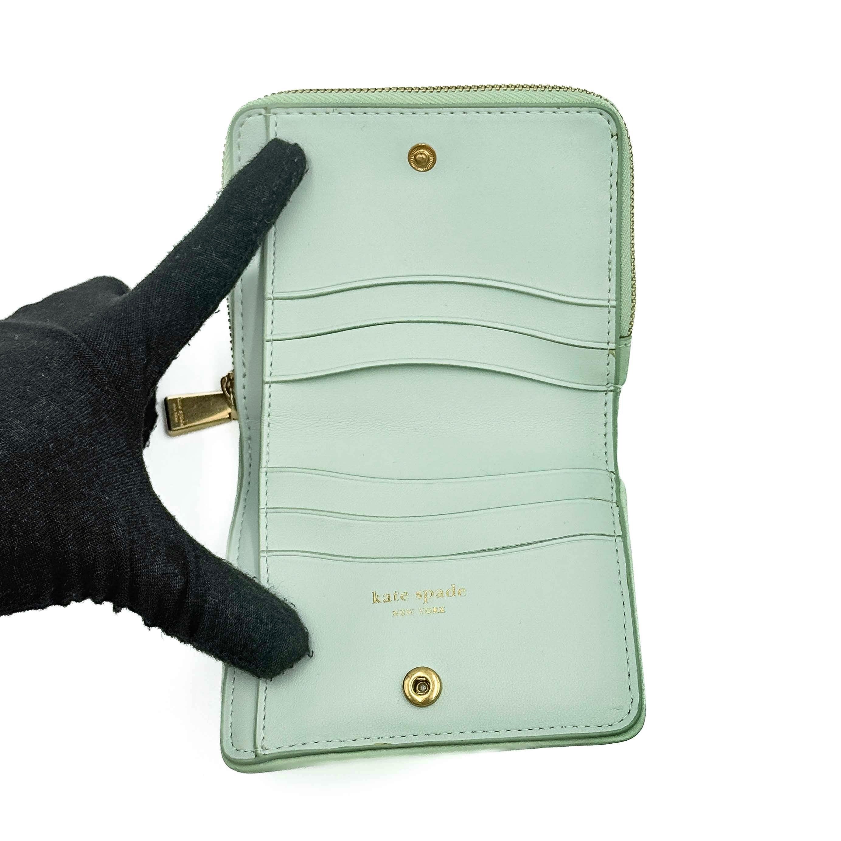 Kate Spade Evelyn Quilted Small Wallet Mint Green