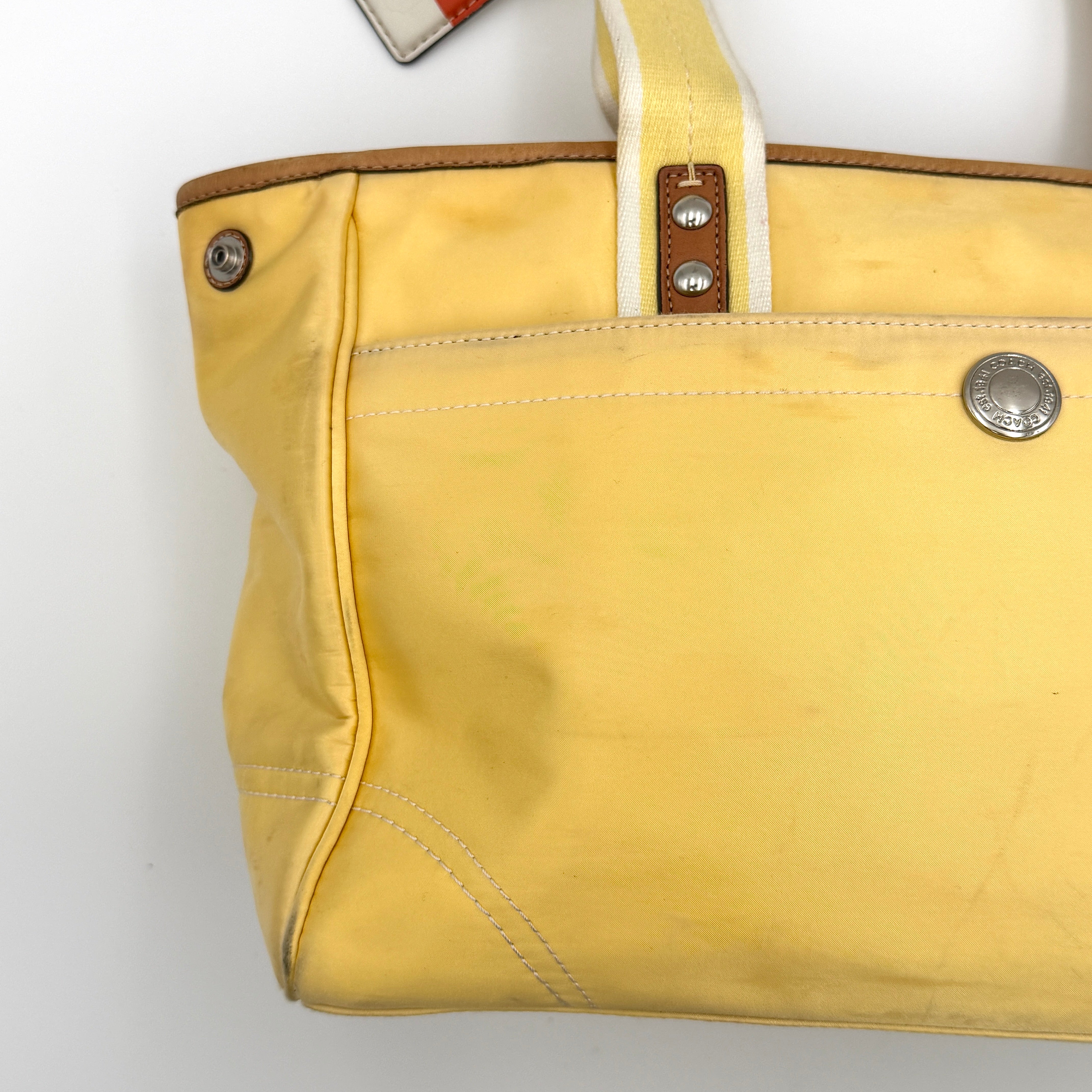 Coach Hampton Sateen Satchel Bag Yellow