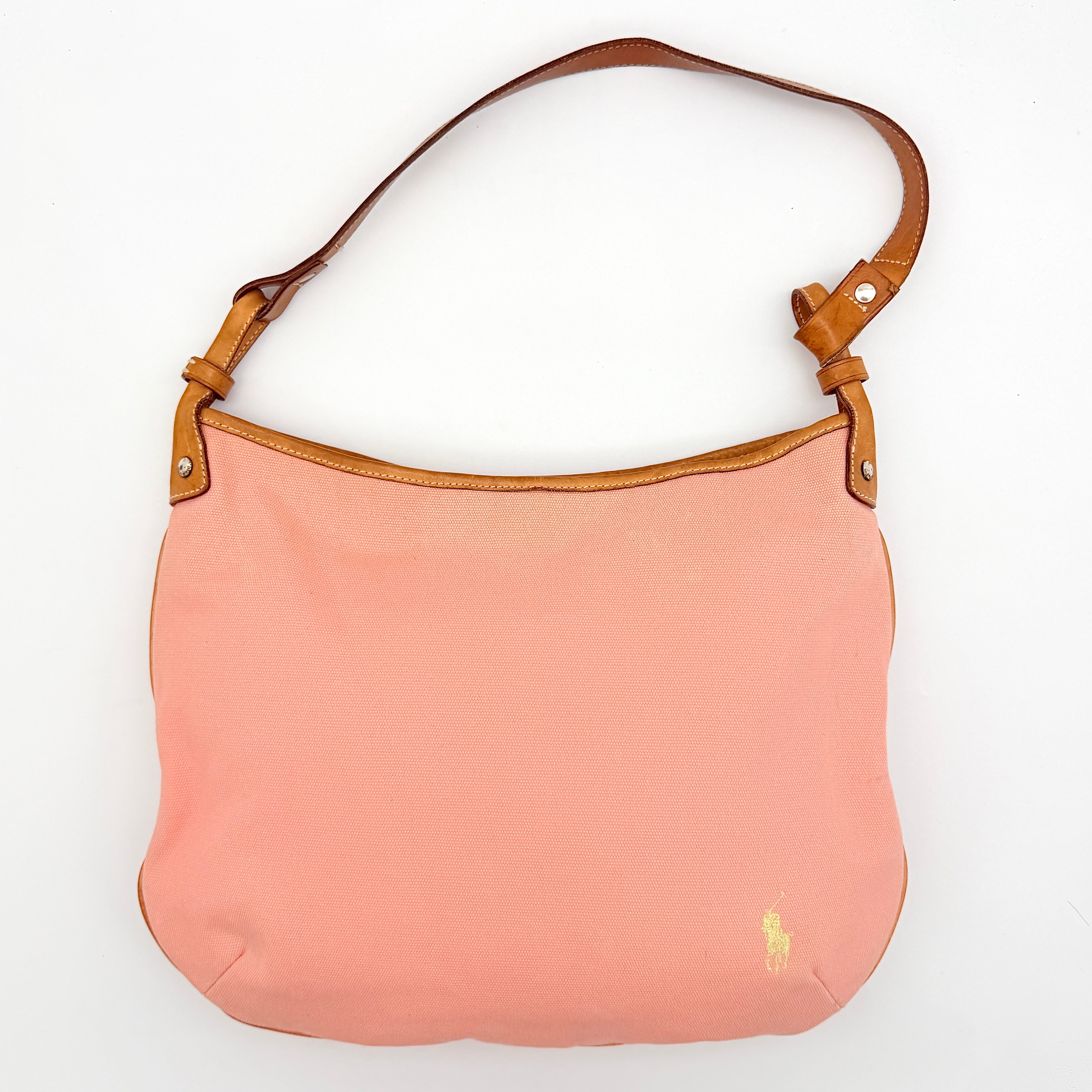Ralph Lauren Hobo Shoulder Bag Pink/Tan