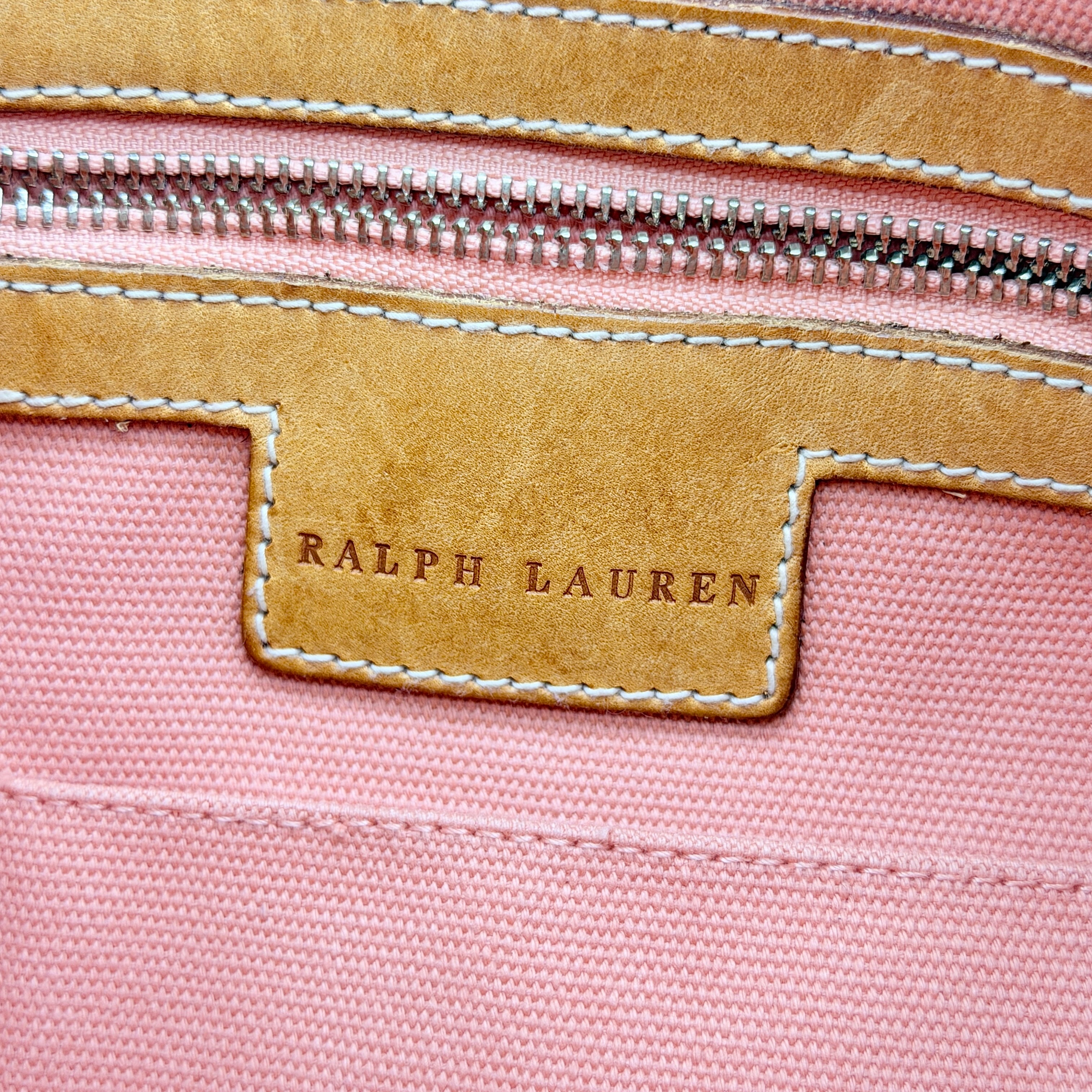 Ralph Lauren Hobo Shoulder Bag Pink/Tan