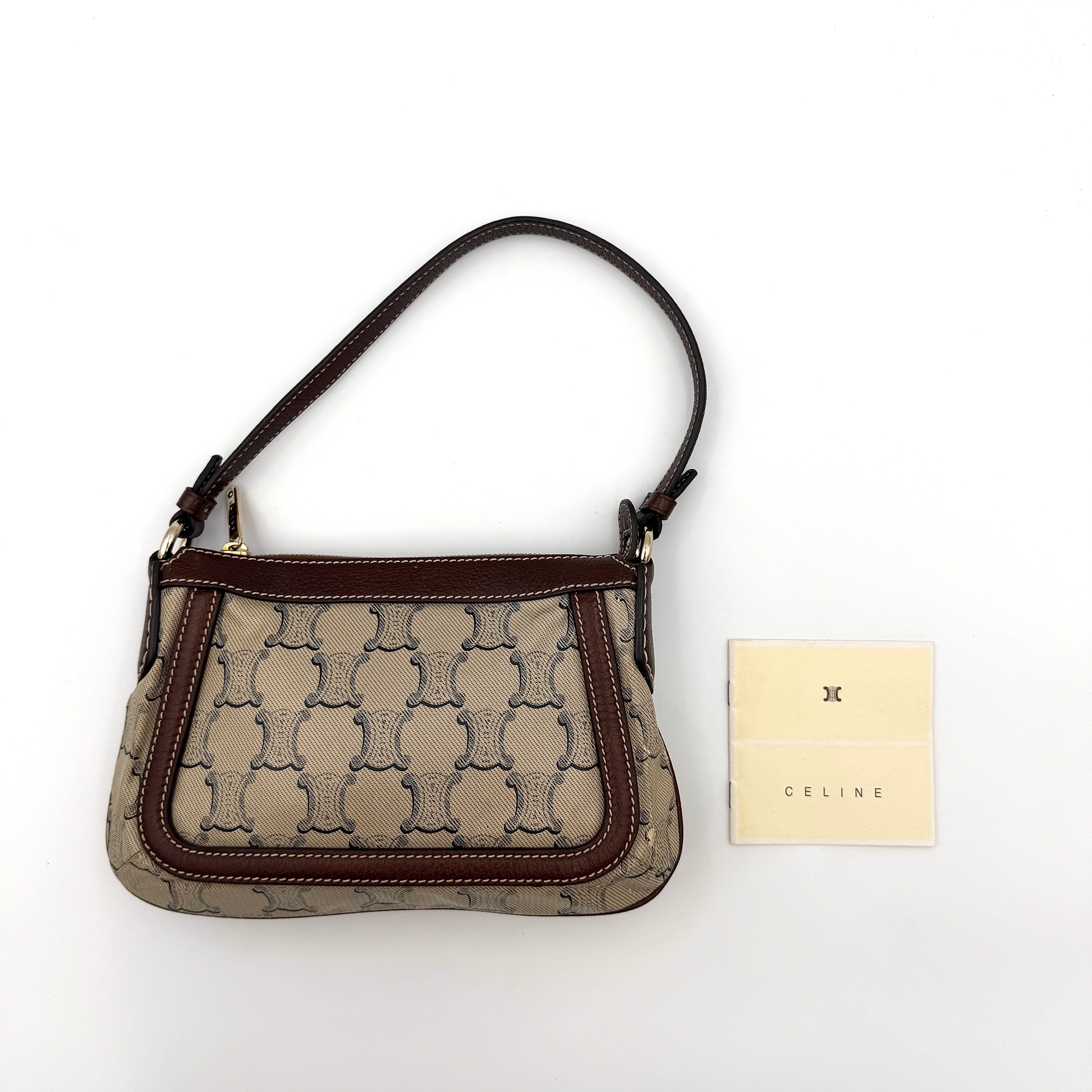 Celine Macadam PVC Shoulder Bag Grey/Brown