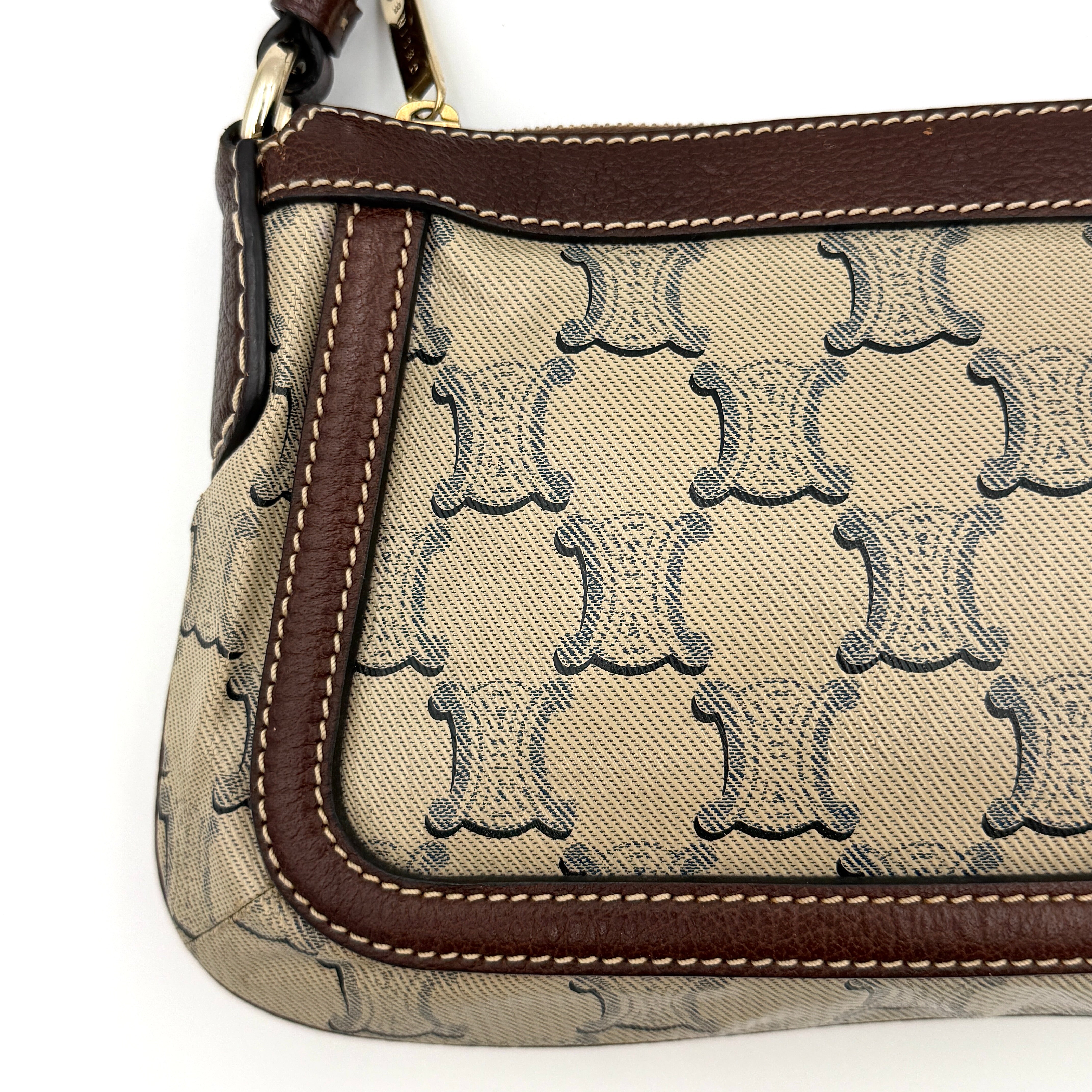 Celine Macadam PVC Shoulder Bag Grey/Brown