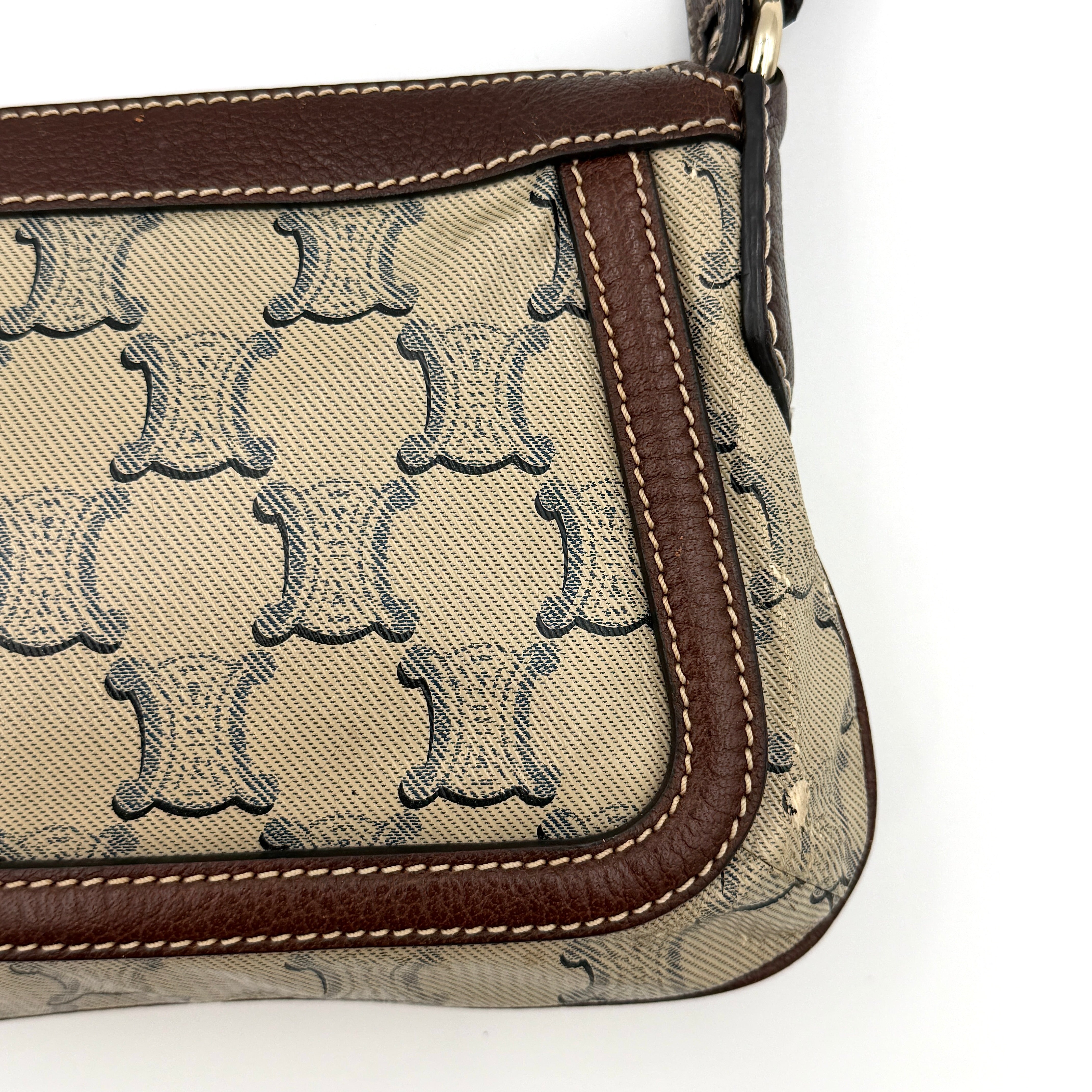 Celine Macadam PVC Shoulder Bag Grey/Brown